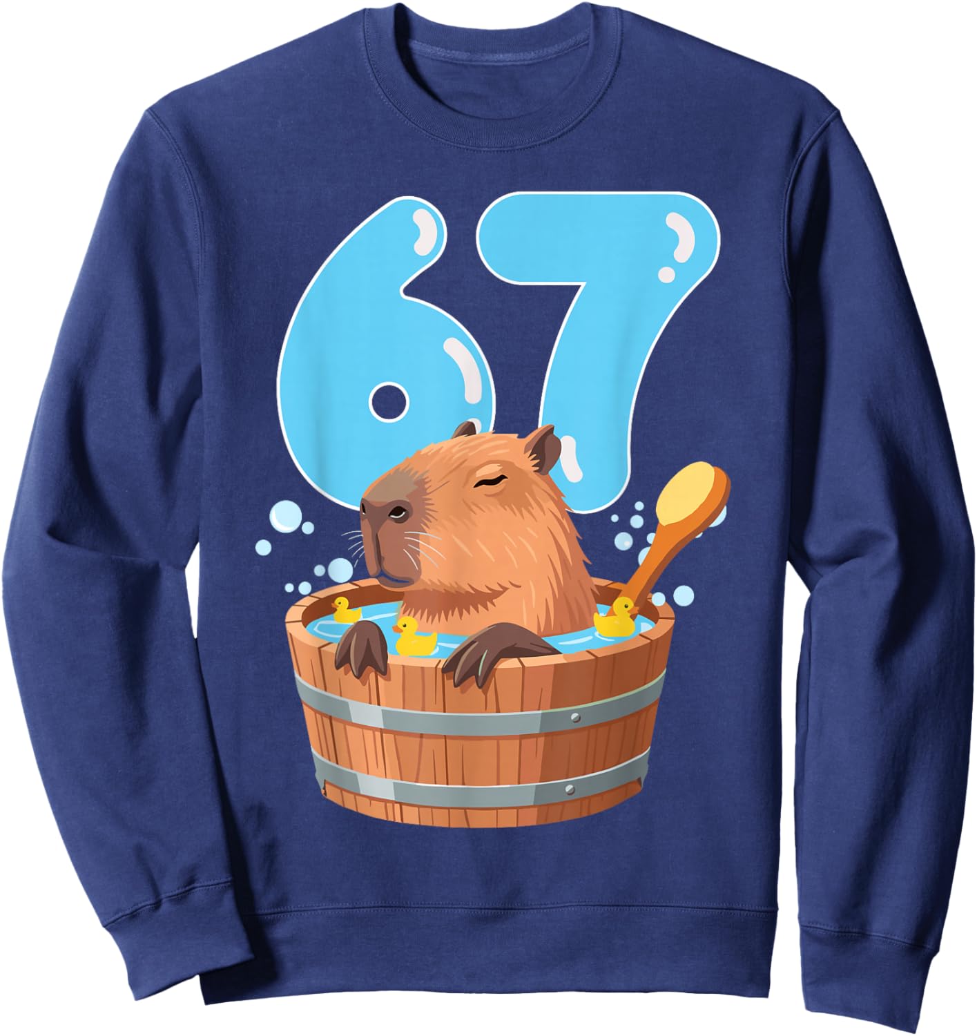 67 Six Seven 6-7 Capybara Funny Teen Kids Capybara 67 Sweatshirt - Sweatshirt | Navy