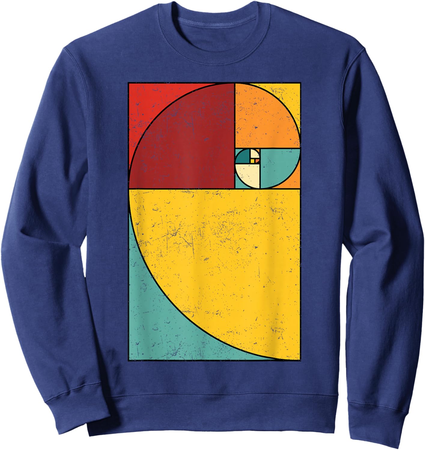 Fibonacci Spiral Geometry Art Sweatshirt - Sweatshirt | Navy