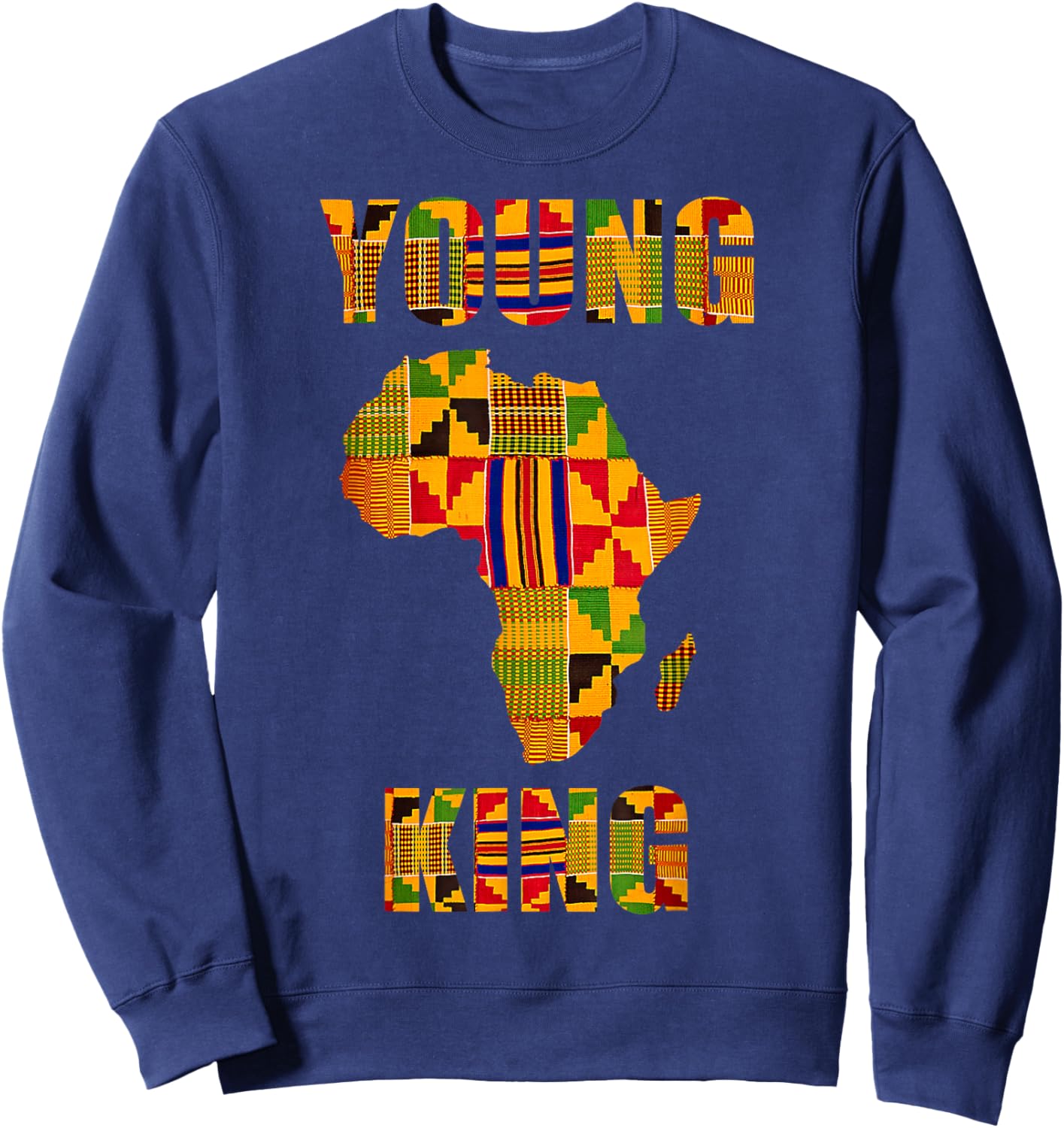 Cool African Kente Art Men Boys Kids African American Print Sweatshirt - Sweatshirt | Navy