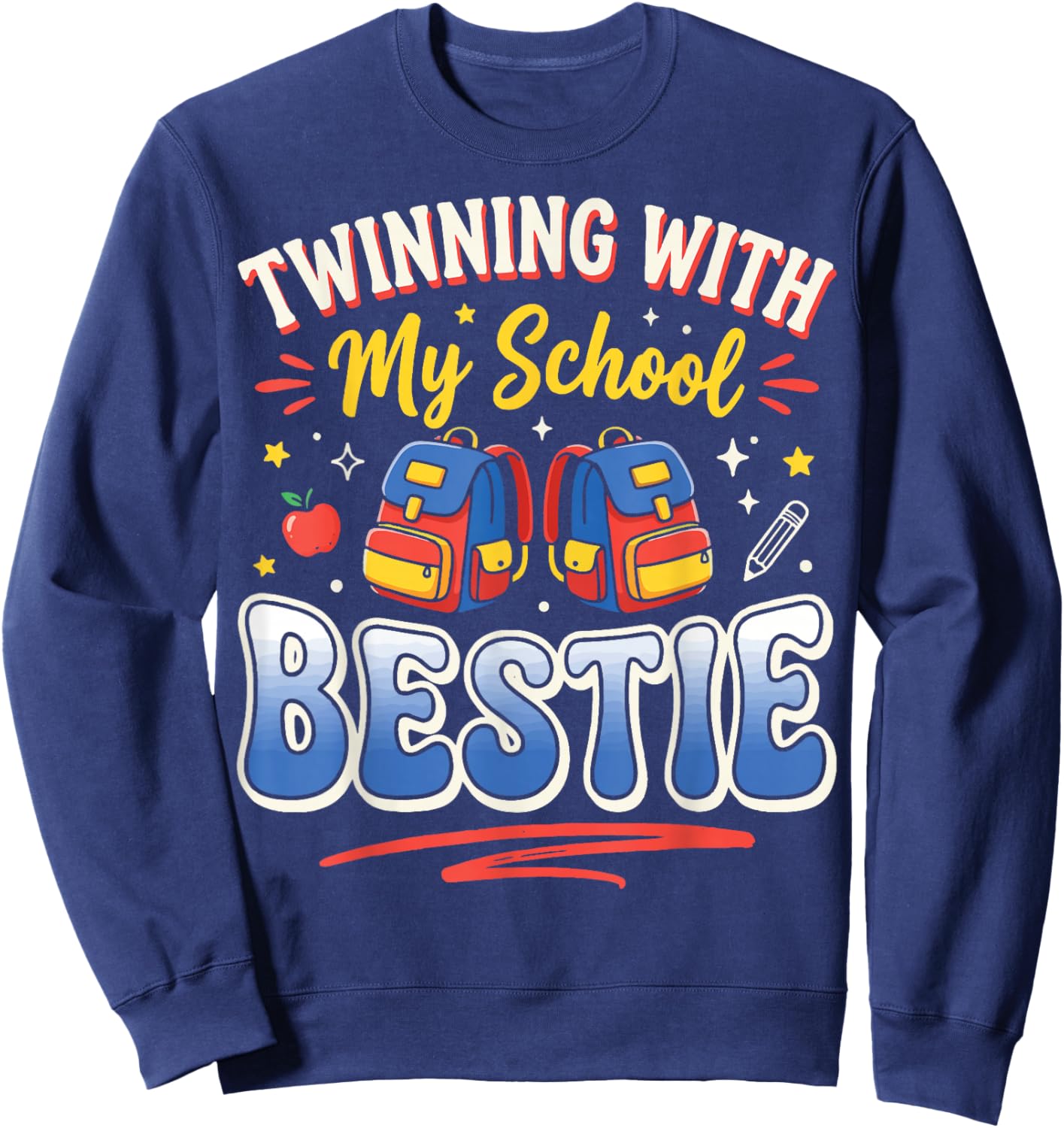 Twinning with My School Bestie Sweatshirt - Sweatshirt | Navy