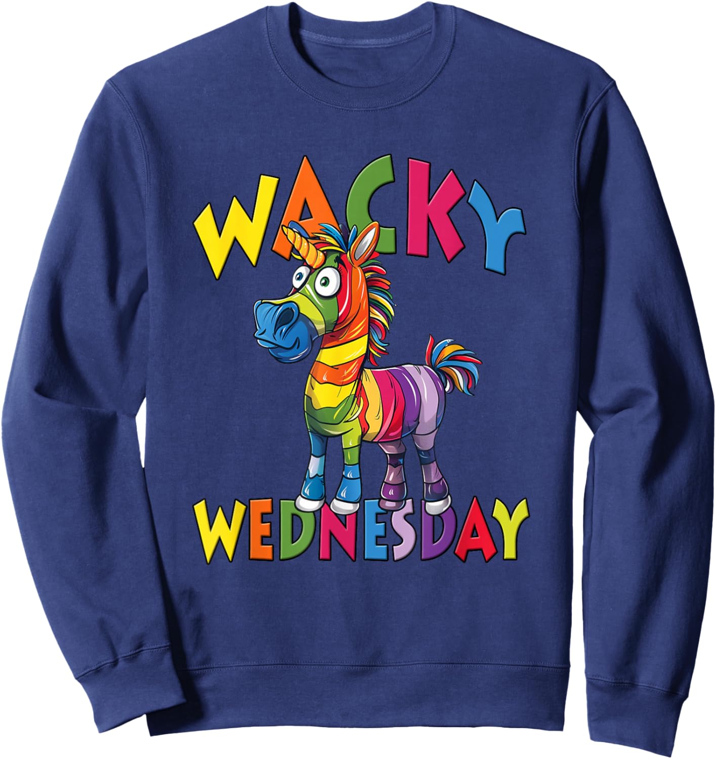 Wacky Wednesday Kids and Teachers | Mismatch Day Spirit Week Sweatshirt - Sweatshirt | Navy