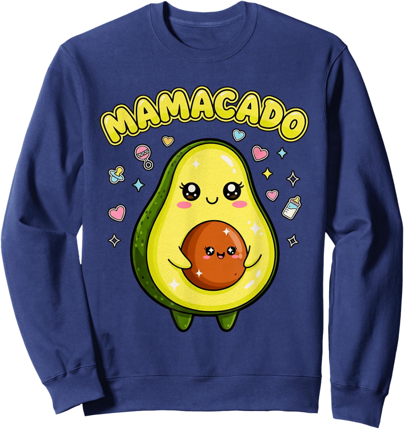 Pregnancy Announcement Women Mom Funny Avocado Mamacado Sweatshirt - Sweatshirt | Navy