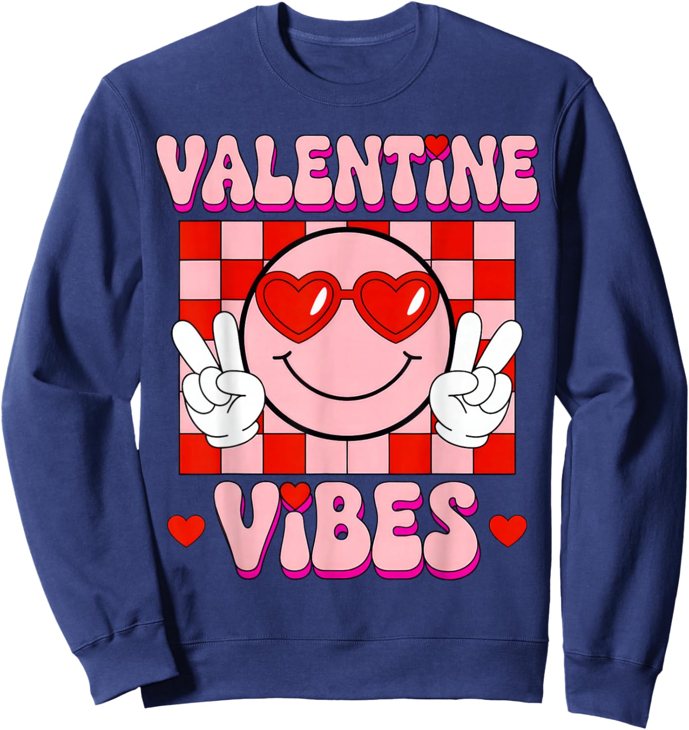 Groovy Valentine Vibes Sweatshirt - Sweatshirt | Navy