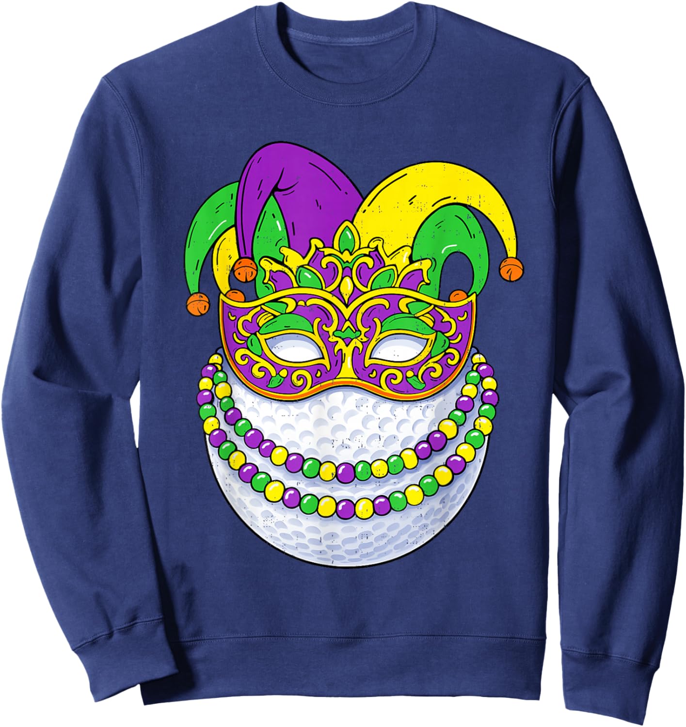 Golf Mardi Gras Carnival Beads Golf Lover Men Women Boy Kids Sweatshirt - Sweatshirt | Navy