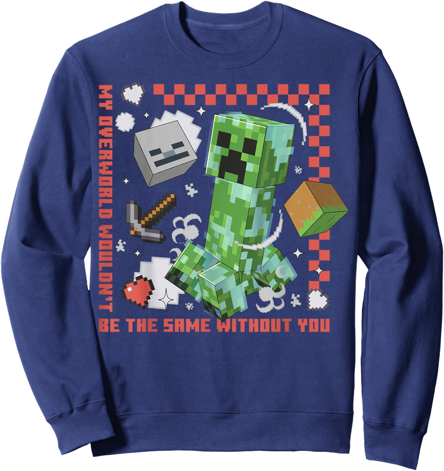 Minecraft Creeper Overworld Heart Sweatshirt - Sweatshirt | Navy