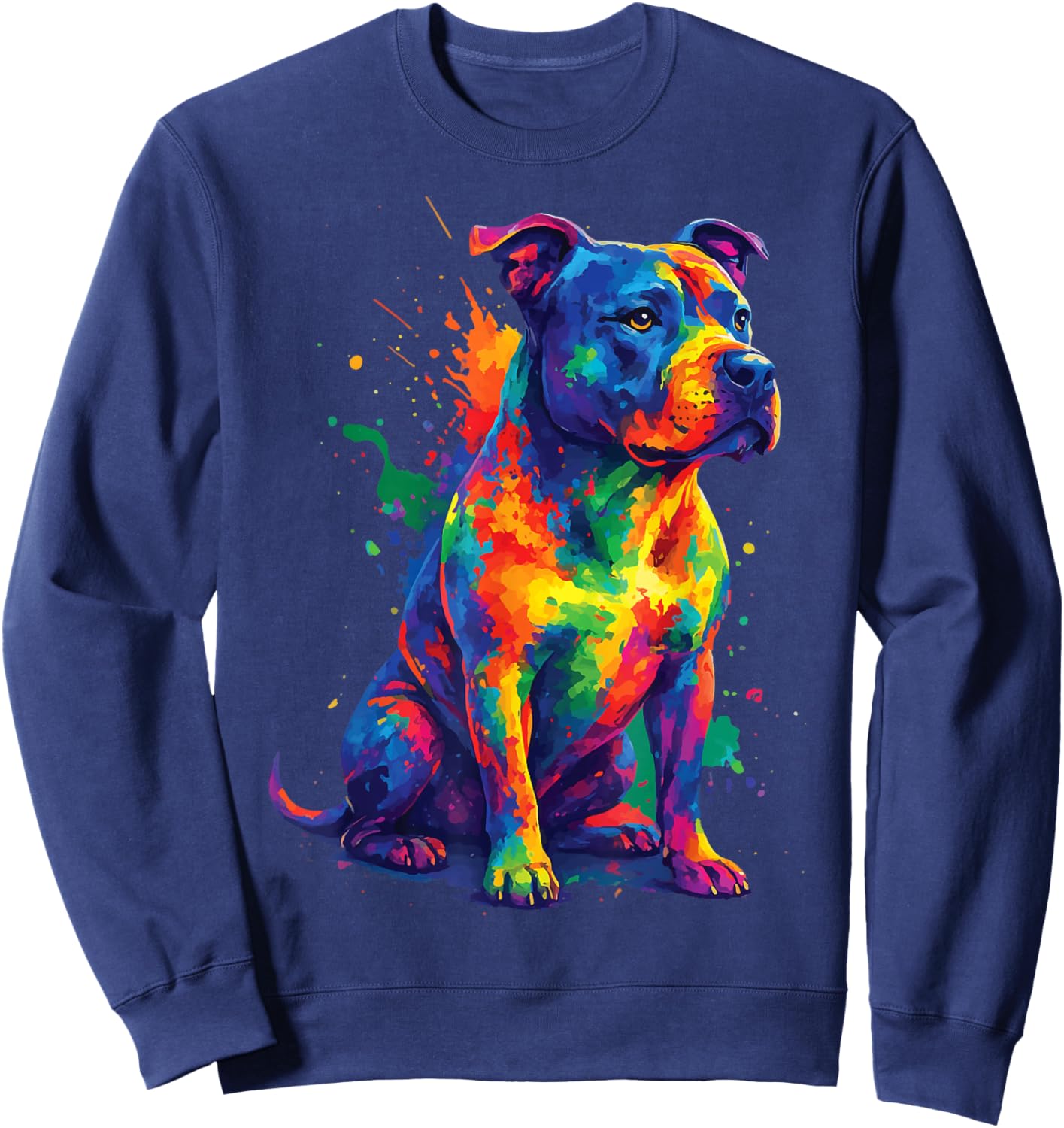 Pit Bull Dog Colorful Sweatshirt - Sweatshirt | Navy