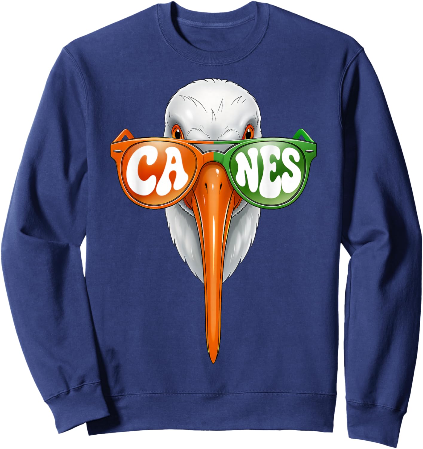 American White Ibis with Sunglasses Women Kids Sweatshirt - Sweatshirt | Navy
