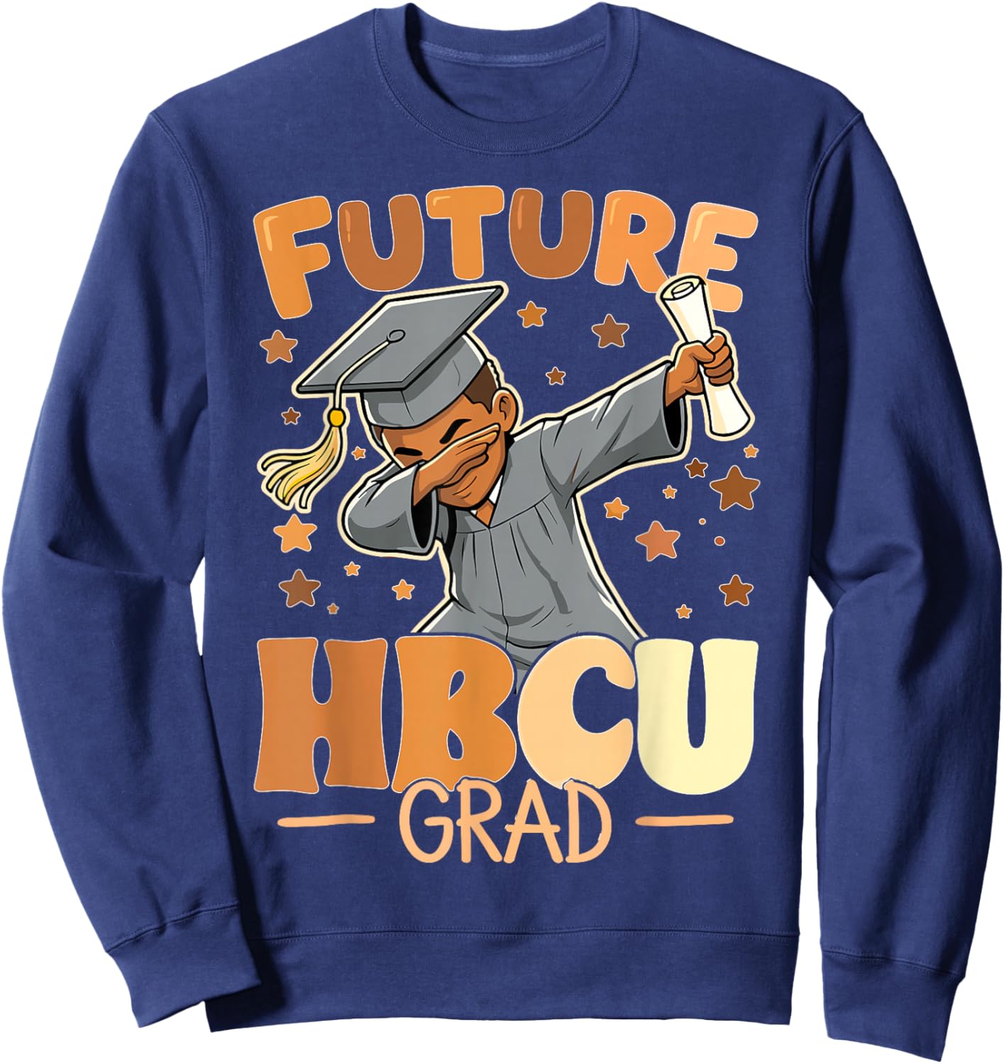 Future HBCU Grad Dabbing Boys College Graduation HBCU Sweatshirt - Sweatshirt | Navy