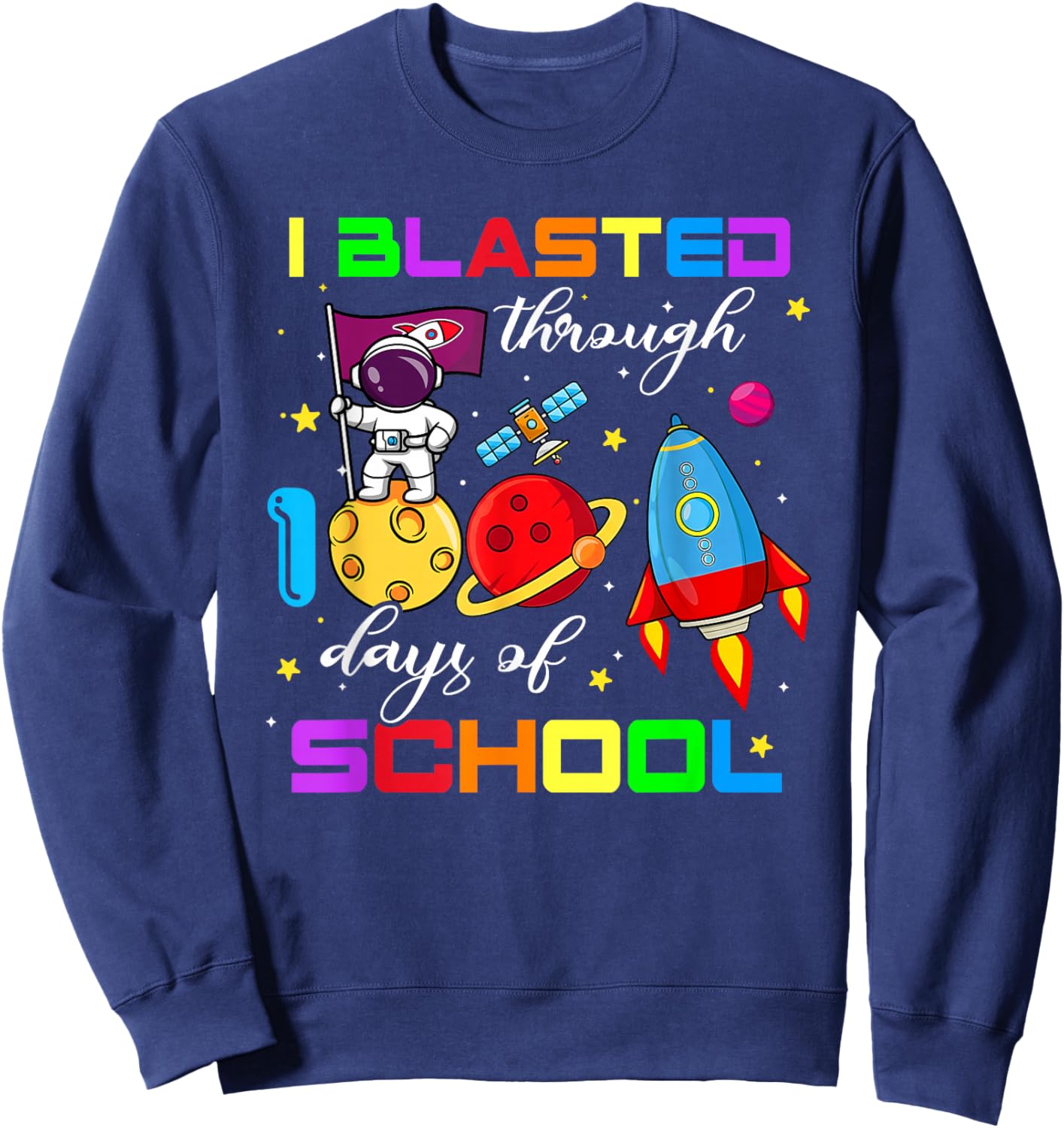 100th Day Teacher Kids Sweatshirt - Sweatshirt | Navy