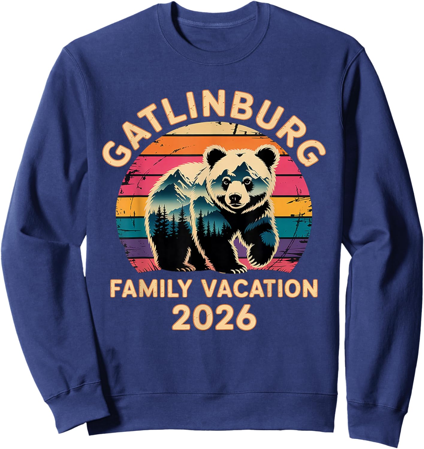 Baby Bear Souvenir Family Vacation Tennessee Gatlinburg 2026 Sweatshirt - Sweatshirt | Navy