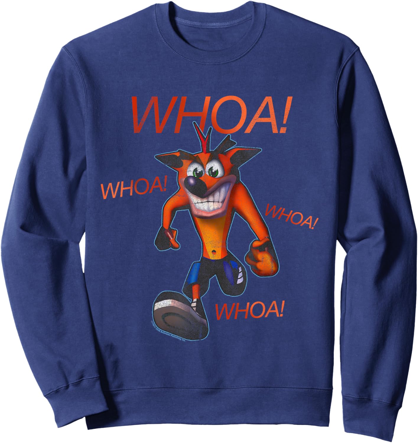 Crash Bandicoot Whoa Whoa Whoa Portrait Funny Video Game Sweatshirt - Sweatshirt | Navy