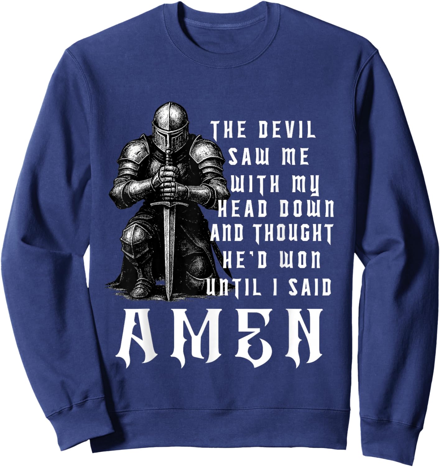 Christian Warrior Knight Templar Armor of God Sweatshirt - Sweatshirt | Navy