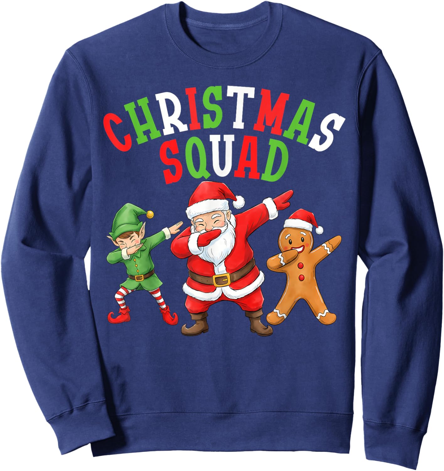 Christmas Squad Matching Funny Santa Xmas Helper Gingerbread Sweatshirt - Sweatshirt | Navy