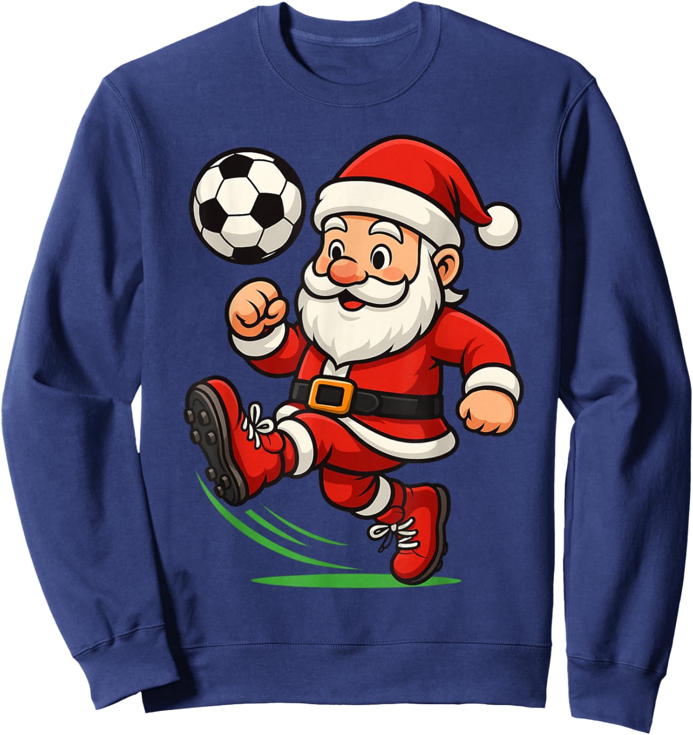 Santa Soccer Player Christmas Xmas Boys Men Kids Toddler Sweatshirt - Sweatshirt | Navy