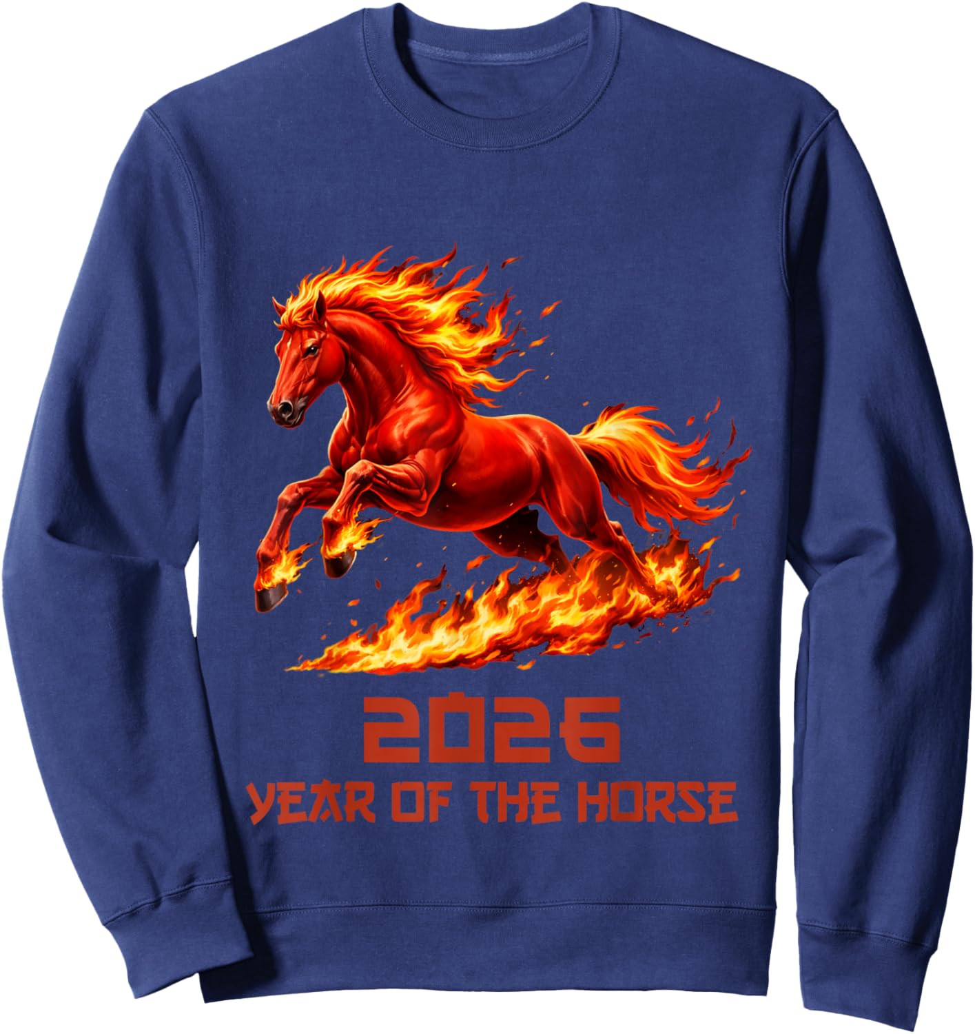 Horse Chinese Zodiac Lunar New Year 2026 Sweatshirt - Sweatshirt | Navy