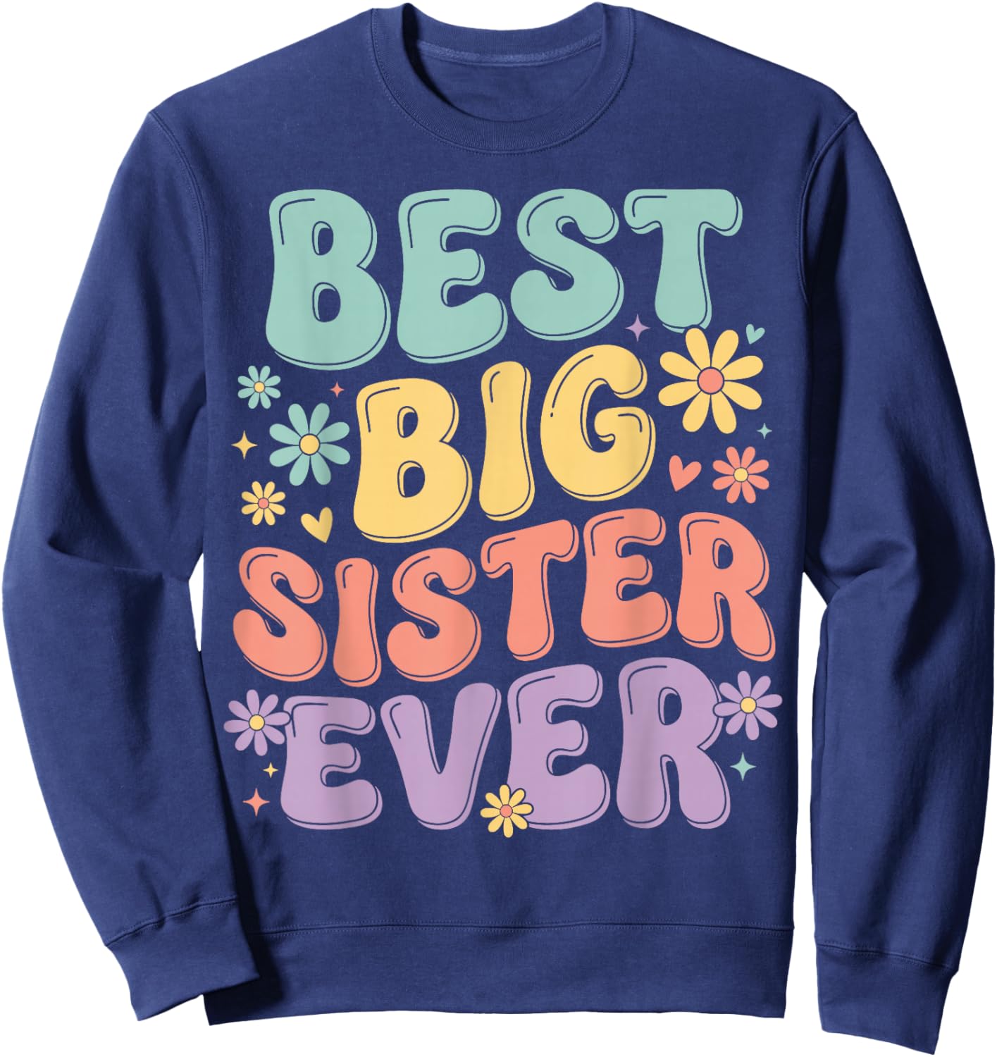 Girls Baby Announcements Cute Big Sister Sweatshirt - Sweatshirt | Navy