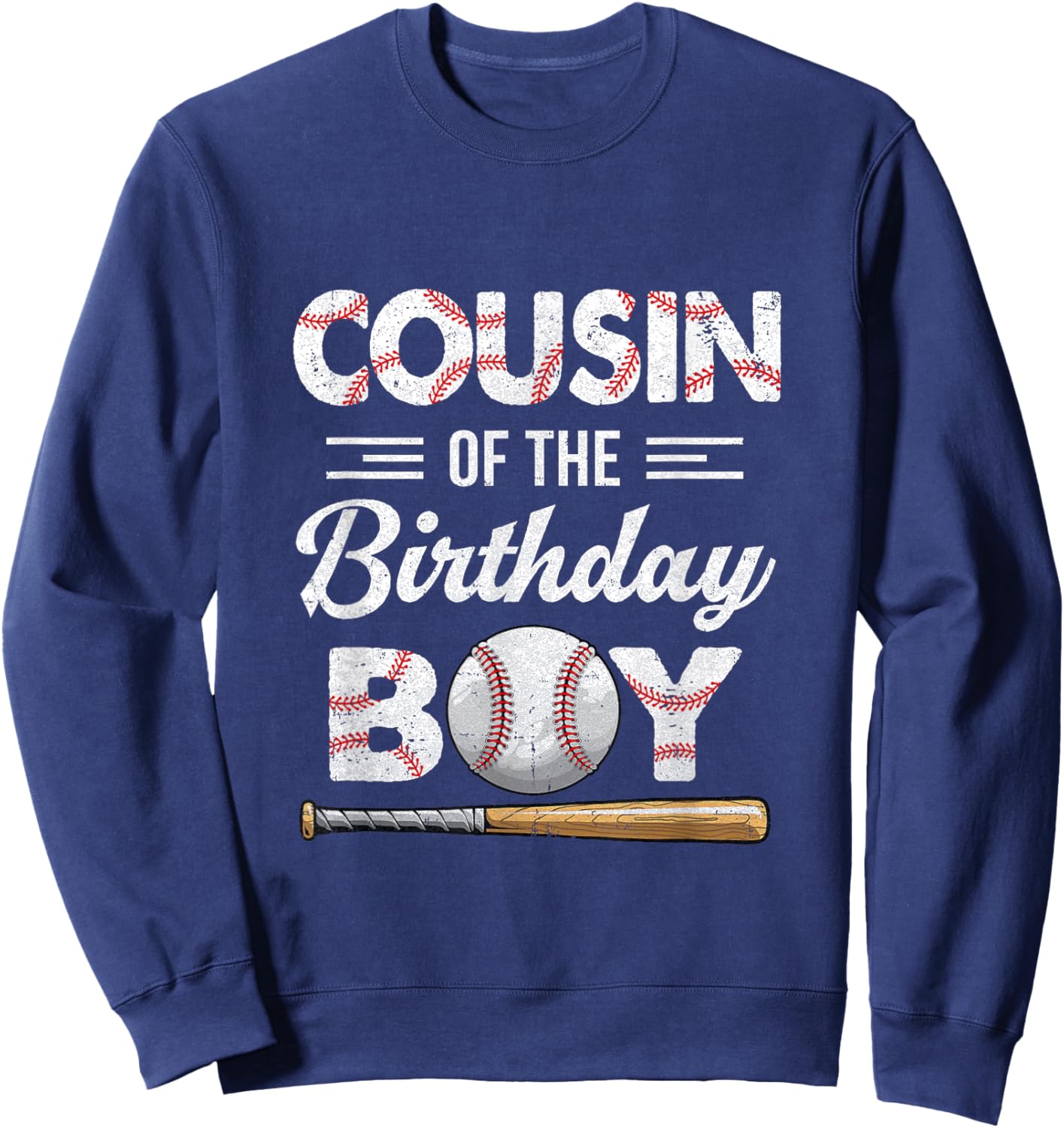 Cousin of The Birthday Boy Baseball Matching Family Sweatshirt - Sweatshirt | Navy