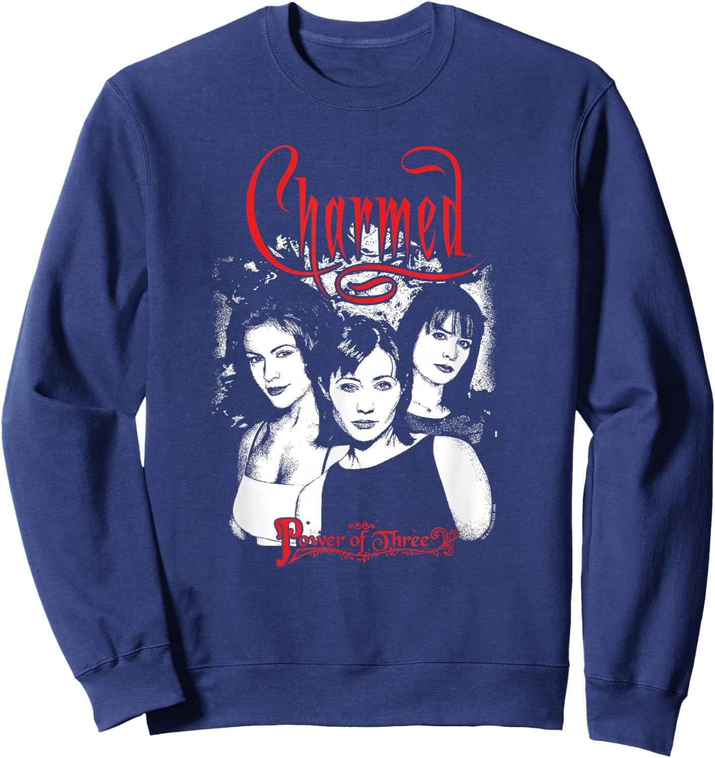 Charmed Black and White Cast Photo Y2K Witches TV Show Sweatshirt - Sweatshirt | Navy