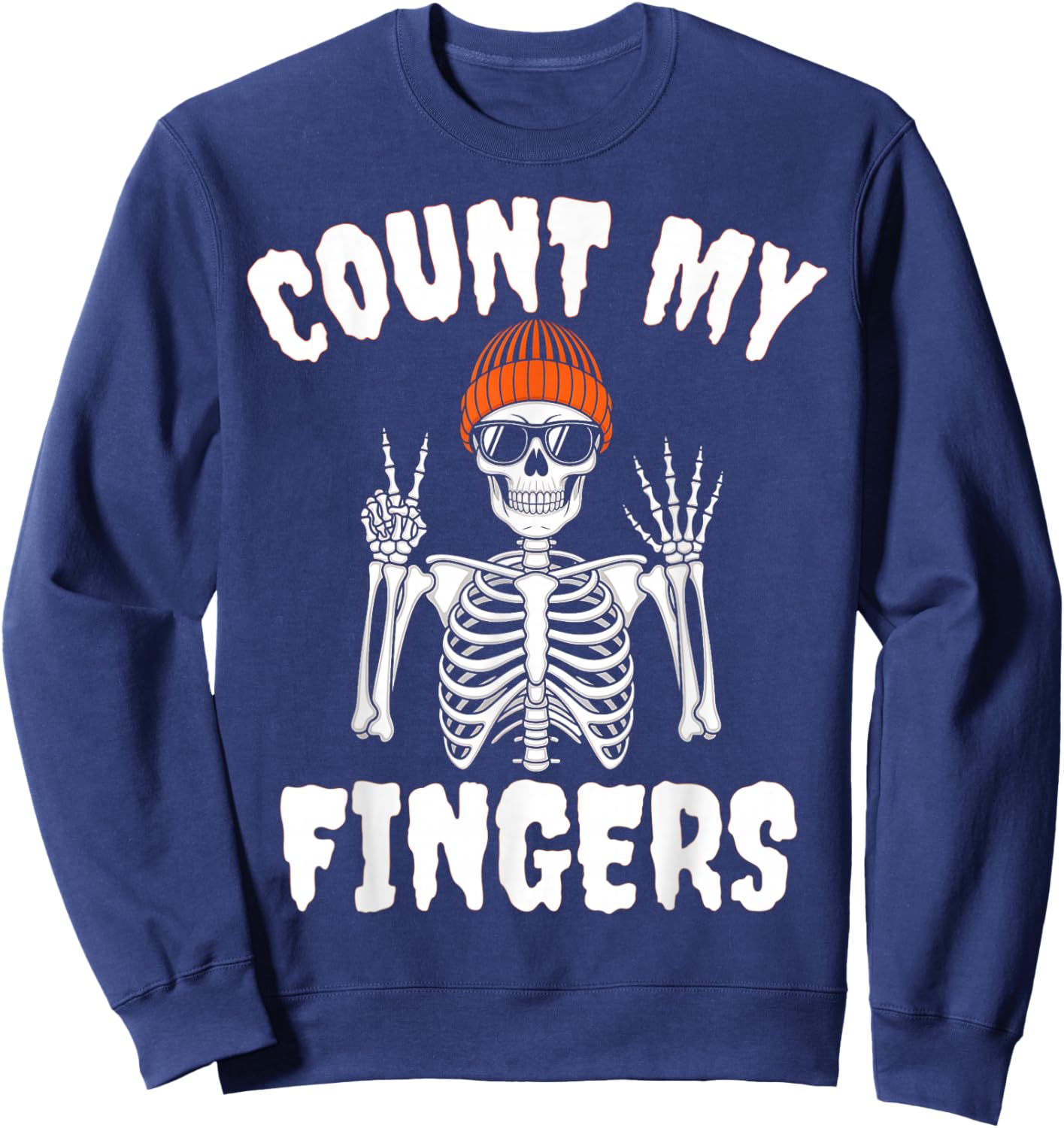67 Halloween Skeleton Funny Brainrot Meme Kids Six Seven Sweatshirt - Sweatshirt | Navy