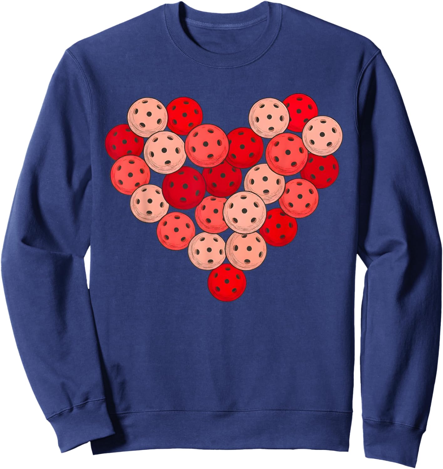 Women Pickleball Valentines Day Heart Love Pickleball Player Sweatshirt - Sweatshirt | Navy