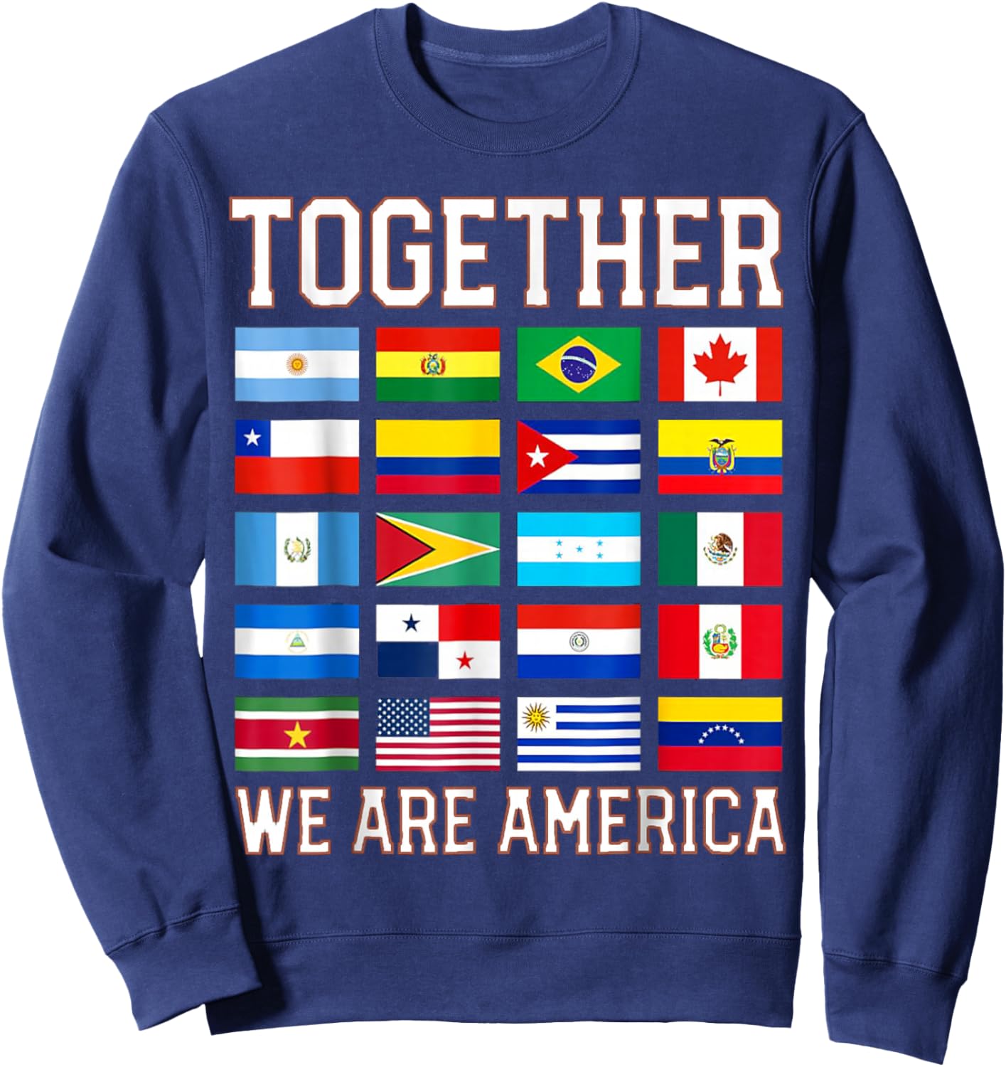 Together We are America Flags Sweatshirt - Sweatshirt | Navy