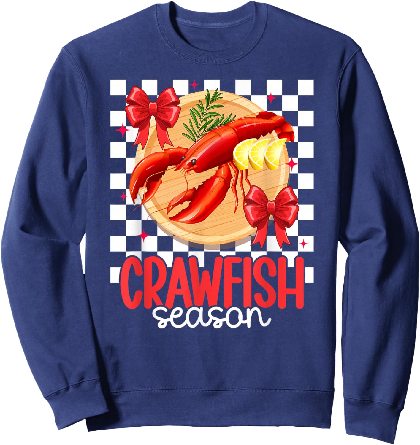 Crawfish Season Coquette Crawfish Boil Crawfish Lover Sweatshirt - Sweatshirt | Navy