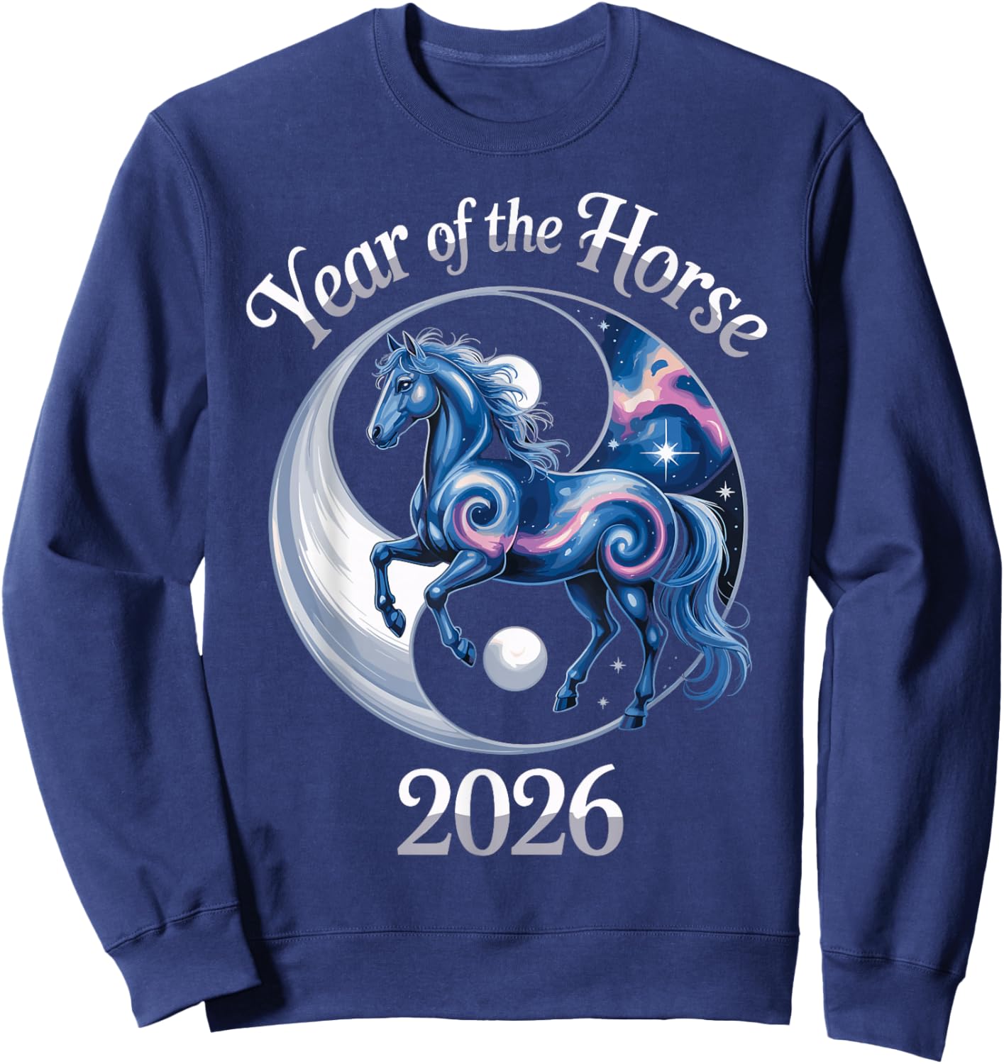 Year of The Horse 2026 Chinese New Year Women Kids Sweatshirt - Sweatshirt | Navy