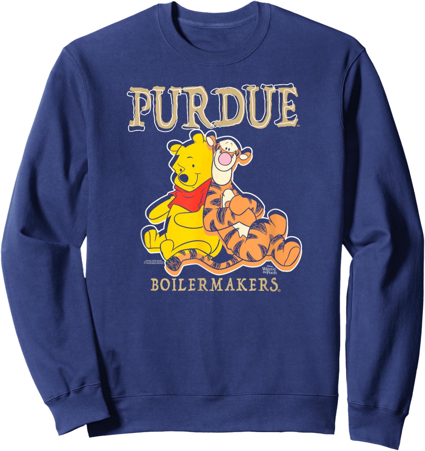 Purdue Boilermakers Winnie The Pooh and Tigger Black Sweatshirt - Sweatshirt | Navy