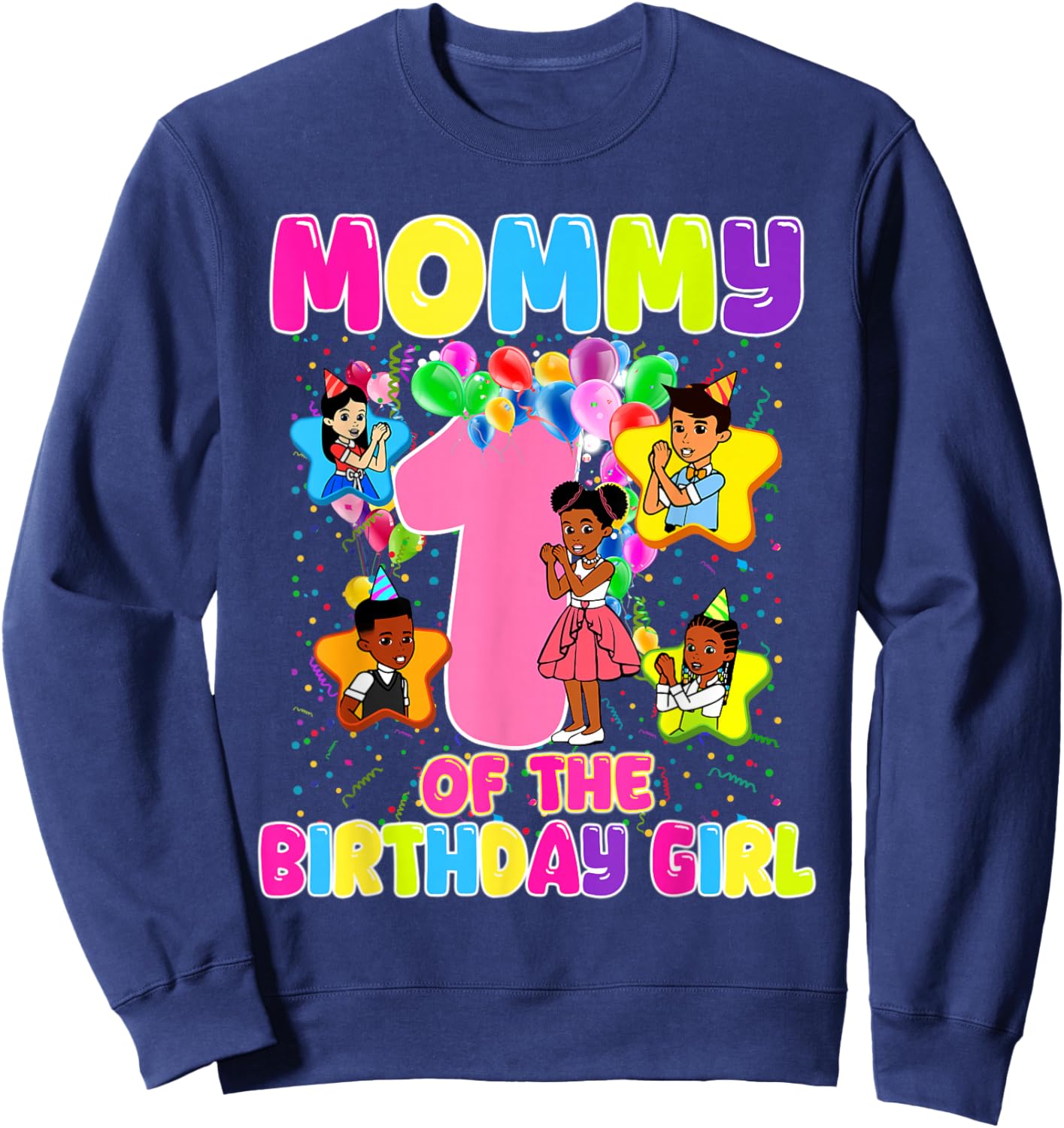 Mommy of Birthday Girl Gracie Birthday Dolls Girl Party Sweatshirt - Sweatshirt | Navy
