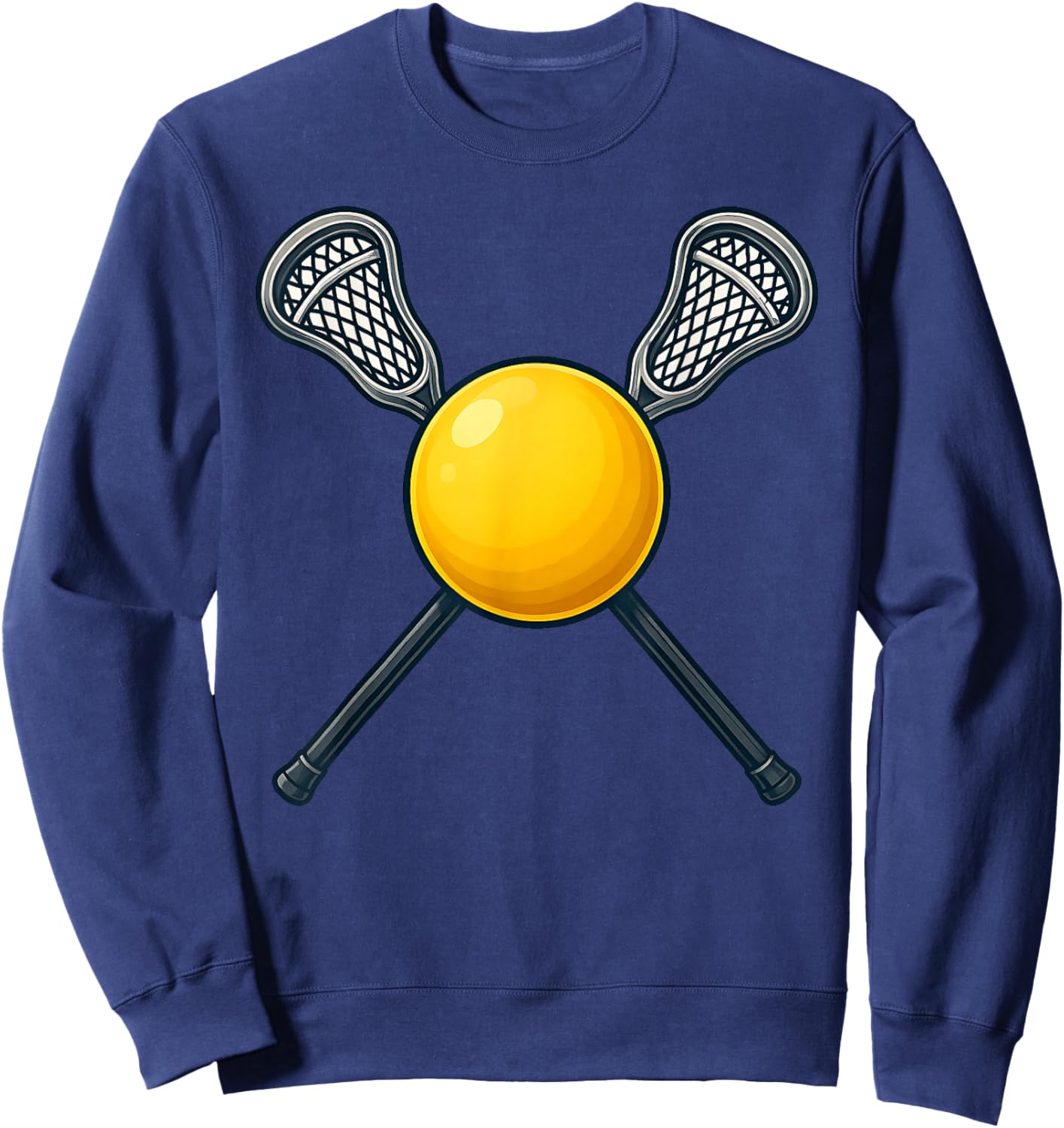 Lacrosse Ball and Crossed Sticks Funny for Lacrosse Players Sweatshirt - Sweatshirt | Navy