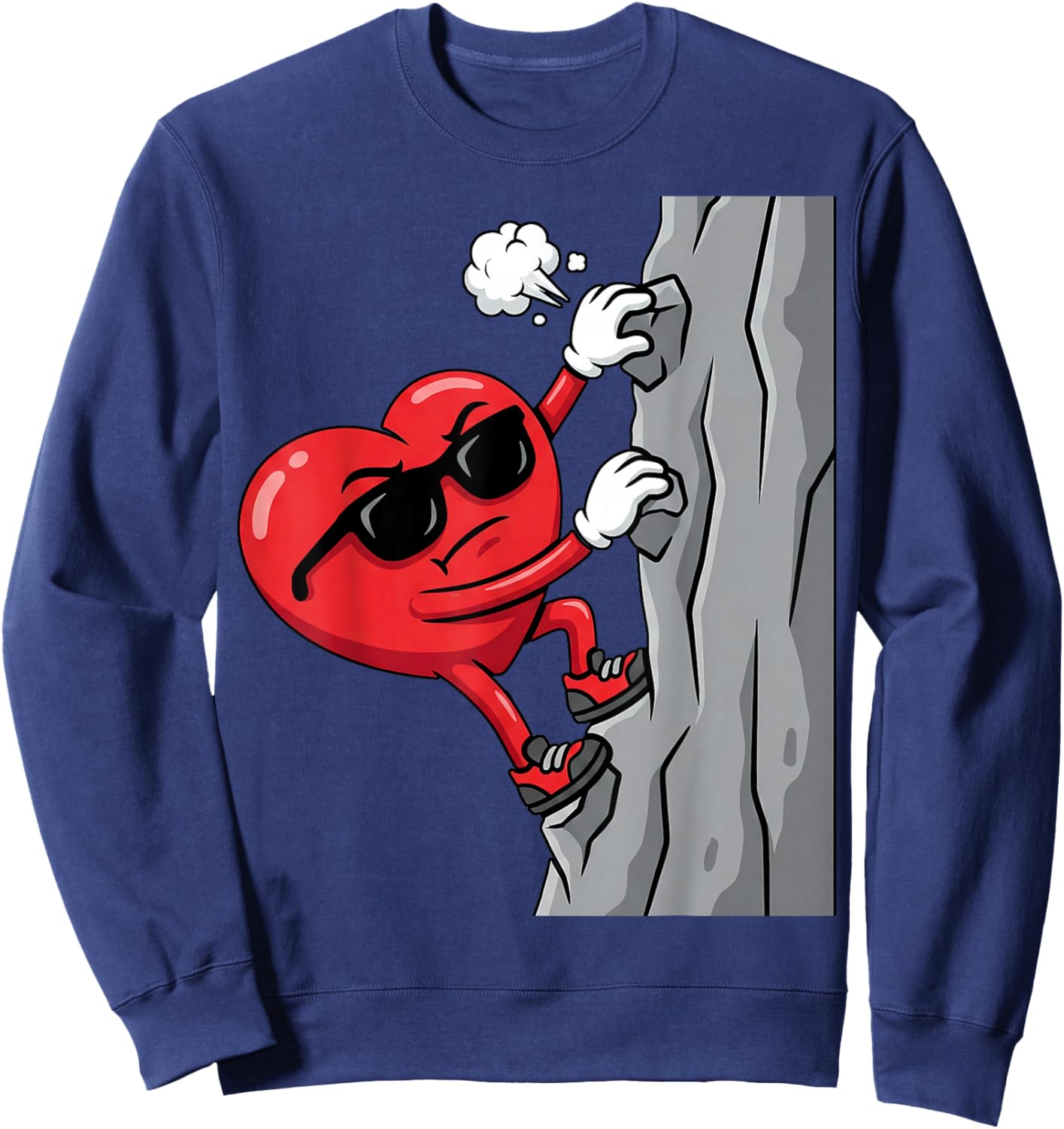 Love Rock Climbing Cute Valentines Day Sweatshirt - Sweatshirt | Navy