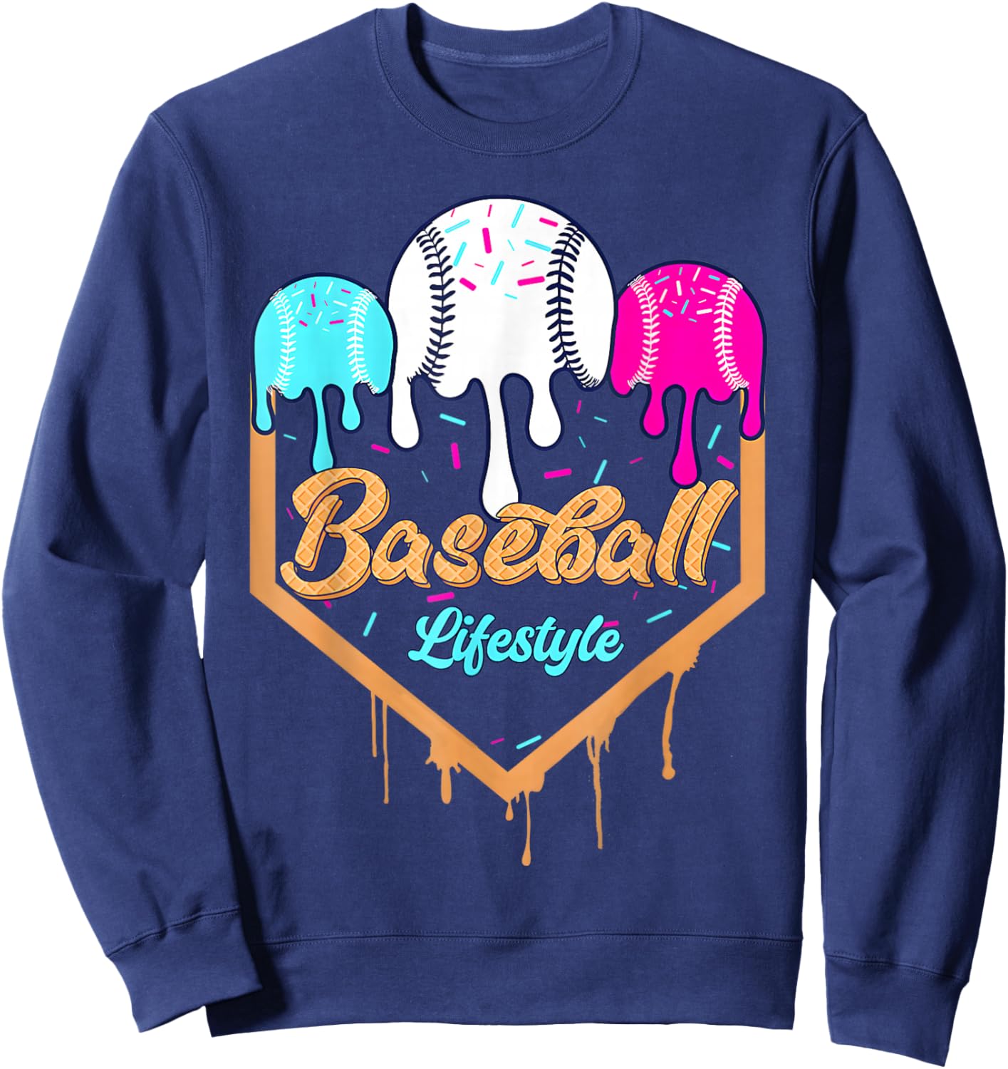 Baseball Life Style 101 Apparel Youth Drip Baseball Boys Kid Sweatshirt - Sweatshirt | Navy