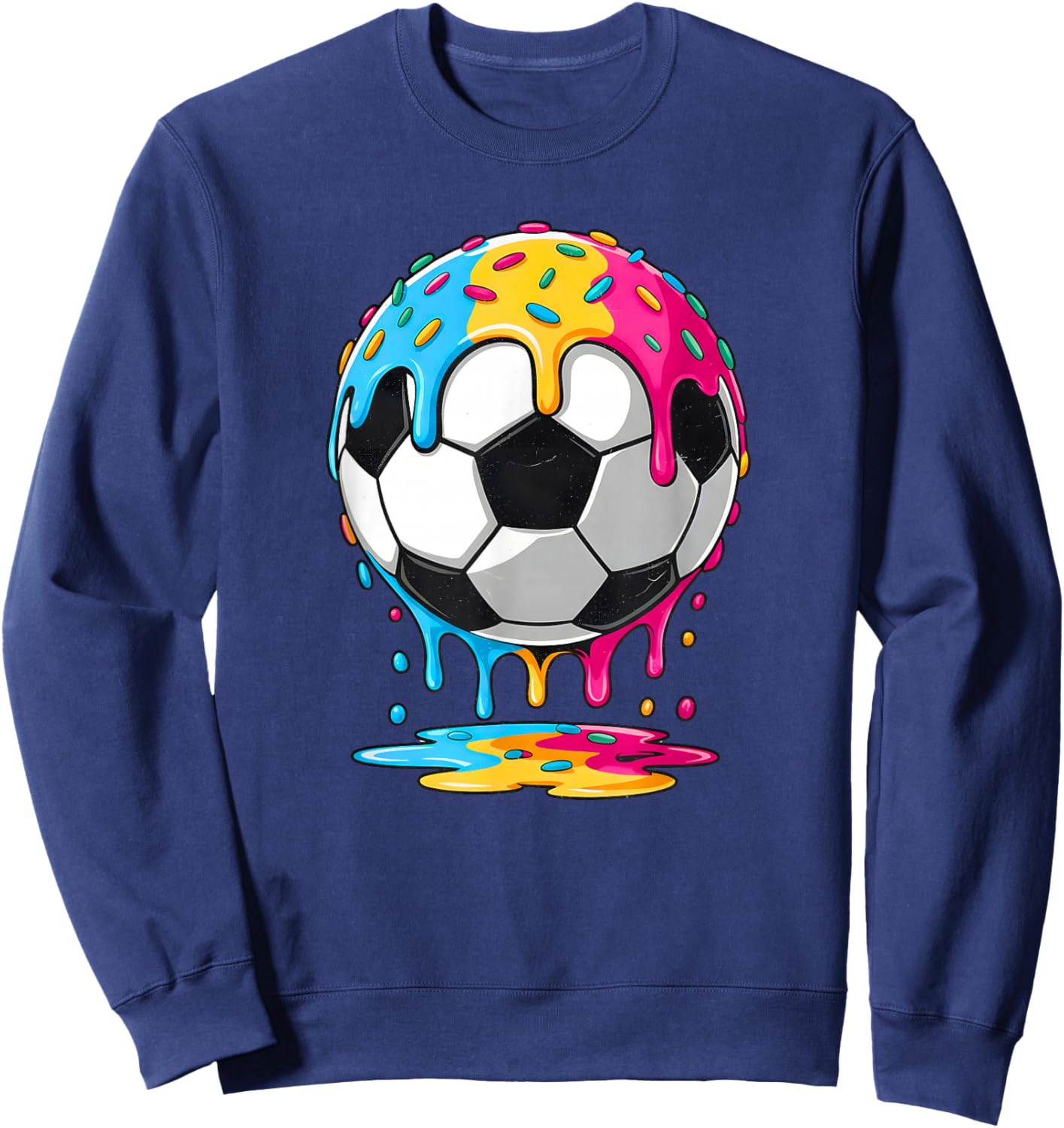 Soccer Ball Drip Soccer Player Kids Soccer Drip Boys Soccer Sweatshirt - Sweatshirt | Navy