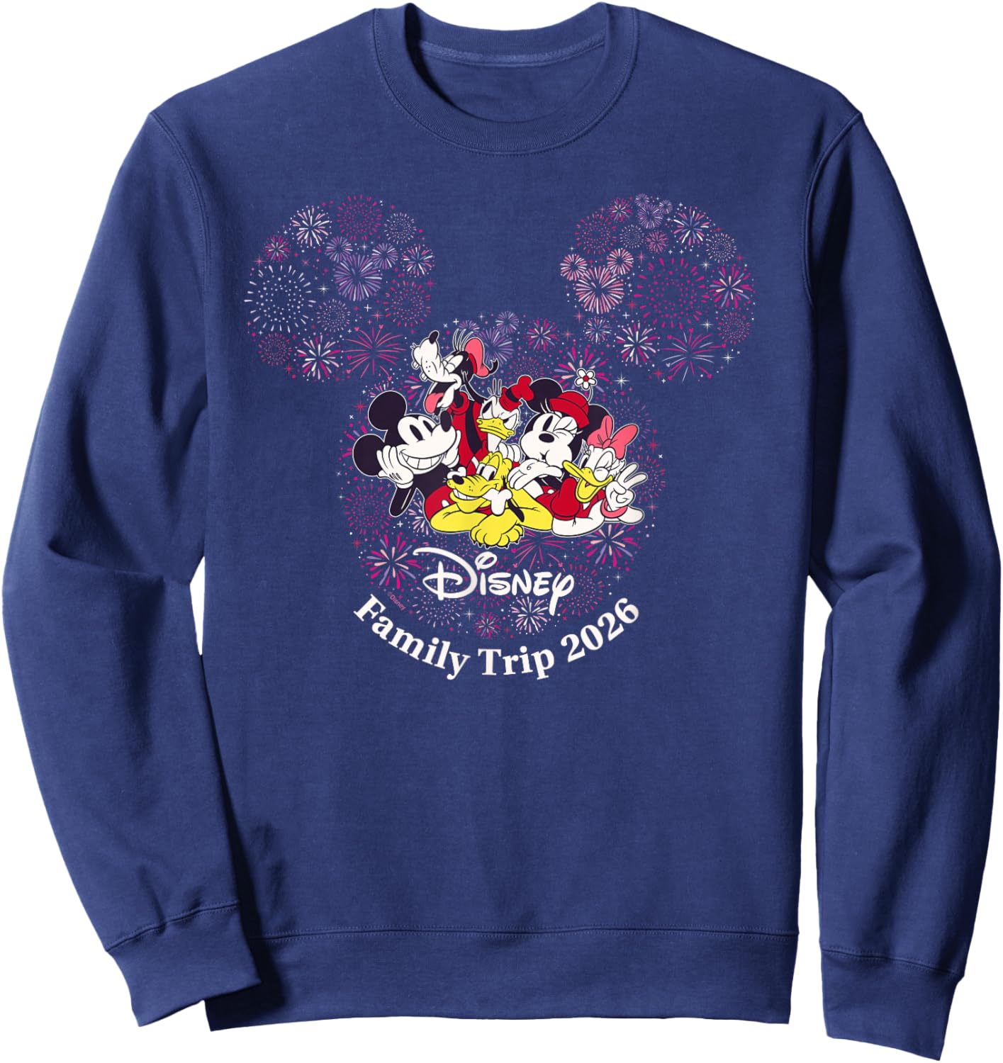 Disney Fireworks Family Trip 2026 Valentine's Day Vacation Sweatshirt - Sweatshirt | Navy