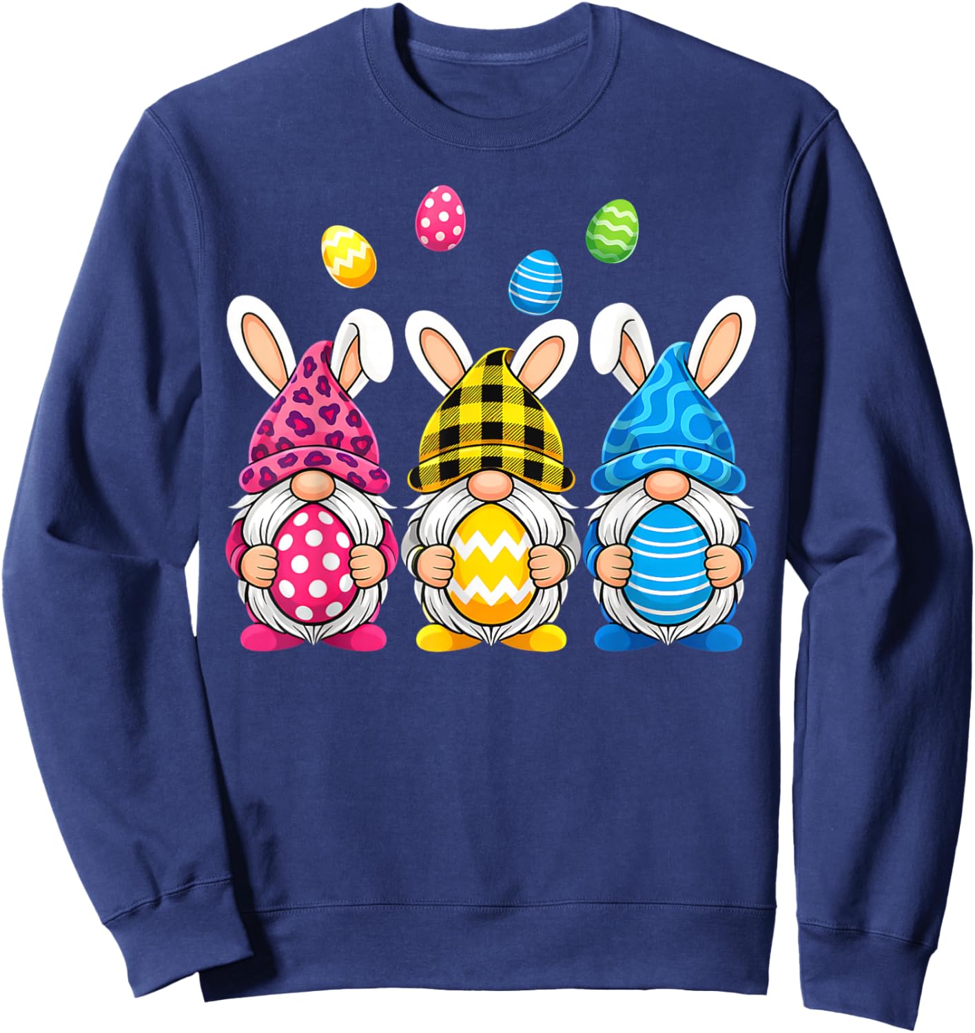 Gnome Easter Shirt Women Easter Outfit Easter Girls Sweatshirt - Sweatshirt | Navy