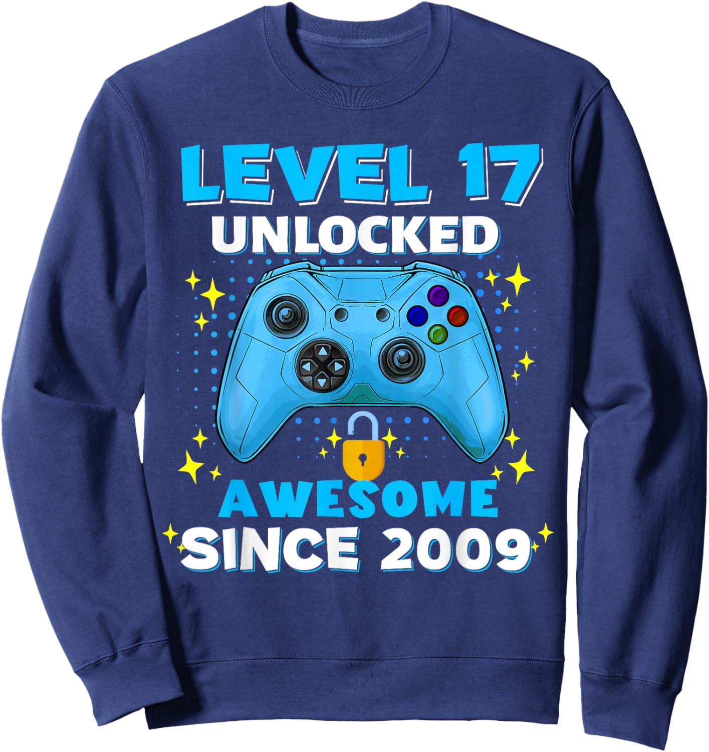 17th Birthday for Boys 17 Years Birthday Kids Gifts Sweatshirt - Sweatshirt | Navy