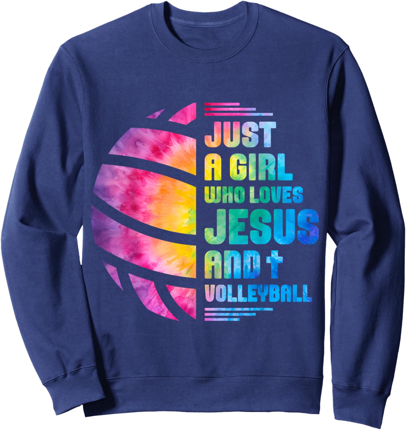 Just A Girl Who Loves Jesus and Volleyball Sweatshirt - Sweatshirt | Navy