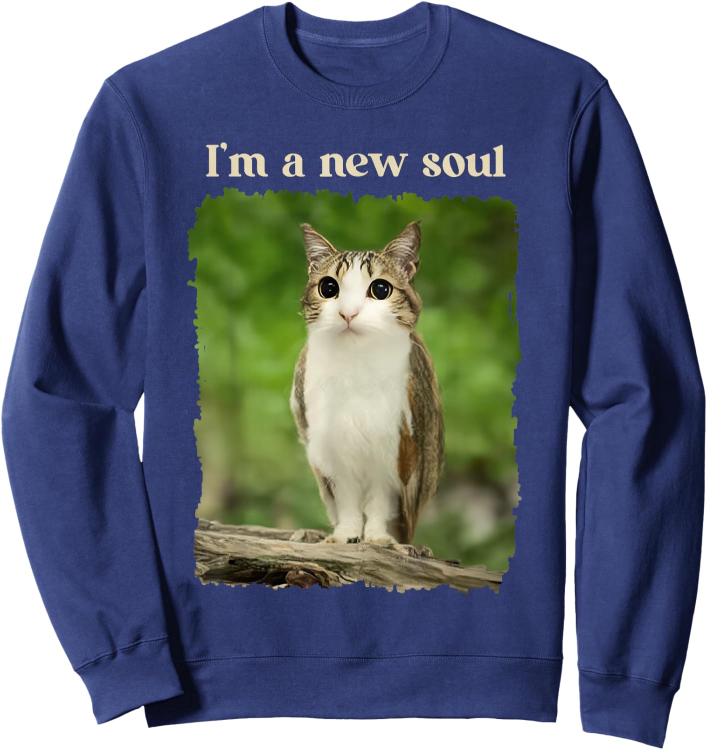 Funny Meowl Meme, Cat Owl Meme Brainrot Gen Alpha Meme Sweatshirt - Sweatshirt | Navy
