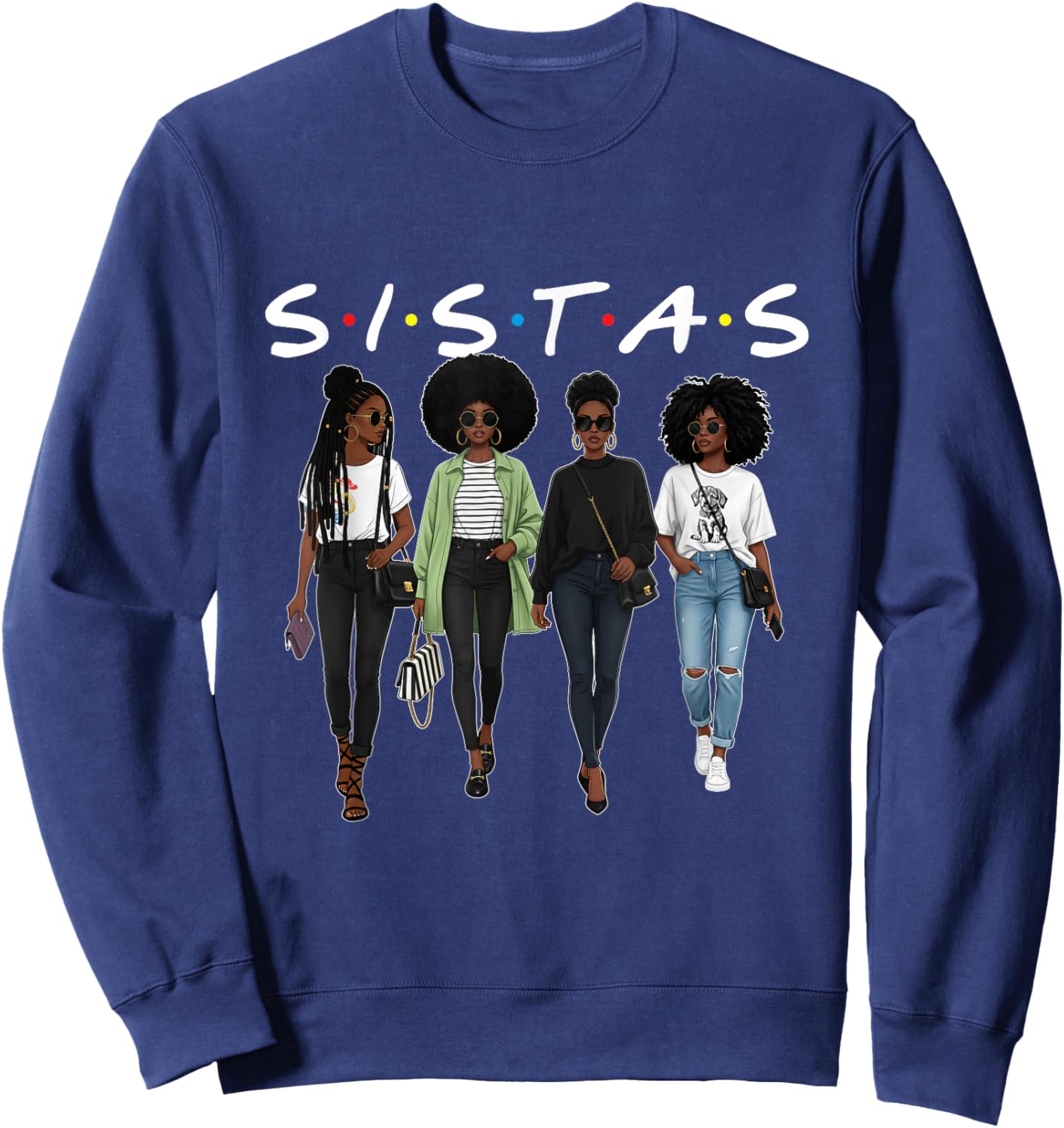 Sistas - Black History Month African Roots Melanin Pride Sweatshirt - Sweatshirt | Navy