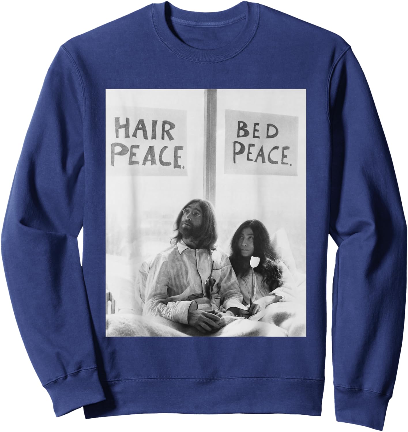 John Lennon Yoko ONO The Beatles Anti-War Bed-in 1969 Sweatshirt - Sweatshirt | Navy