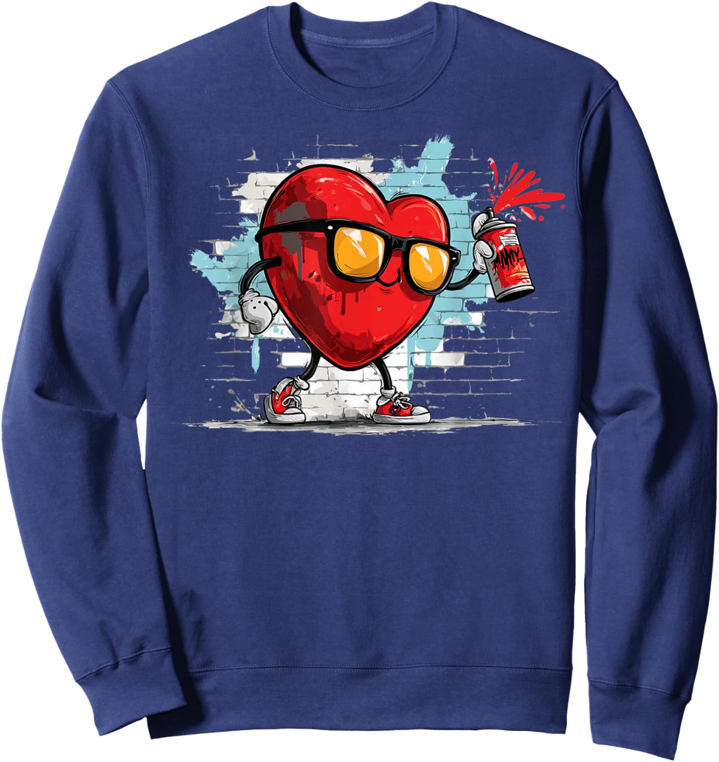 Graffiti Heart Graffiti Tag Urban Art Street Valentine's Day Sweatshirt - Sweatshirt | Navy