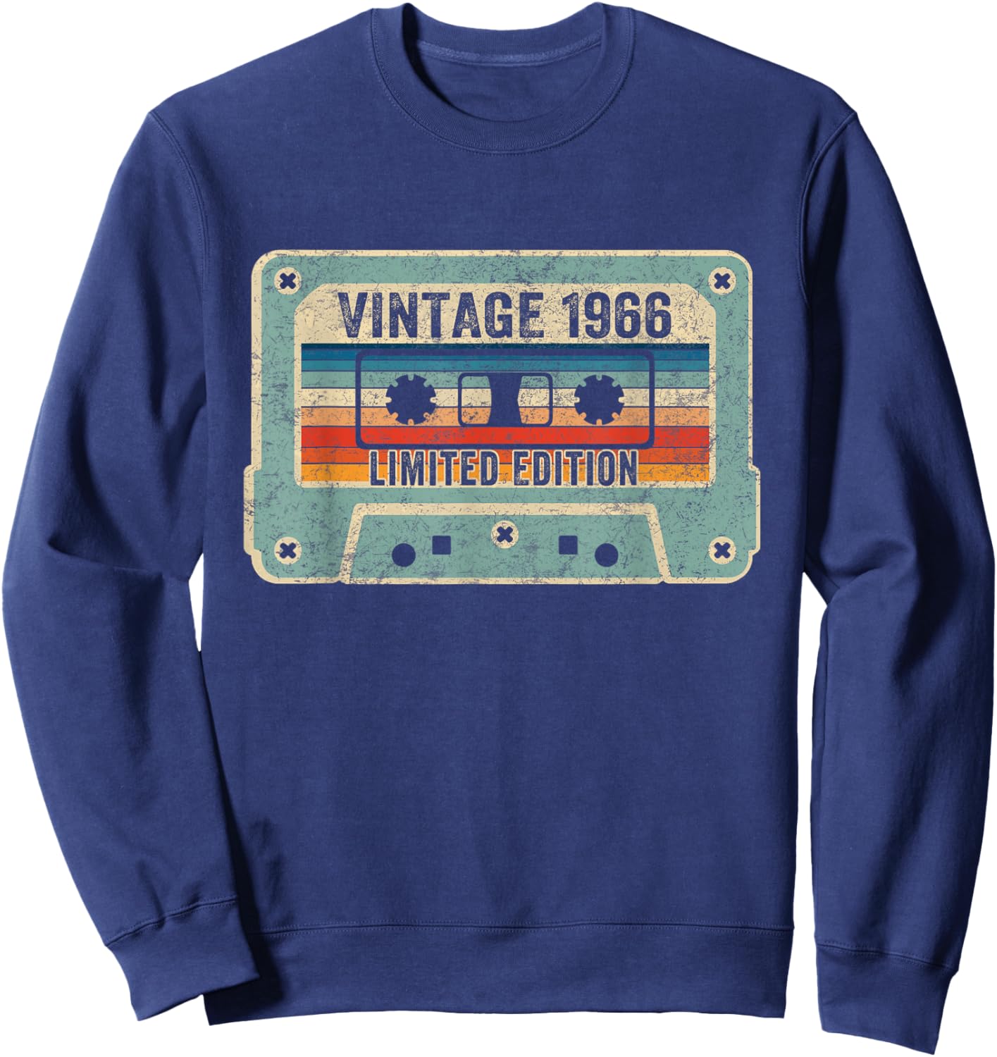 Vintage Born in 1966 Cassette Tape 60th Birthday 60 Year Old Sweatshirt - Sweatshirt | Navy