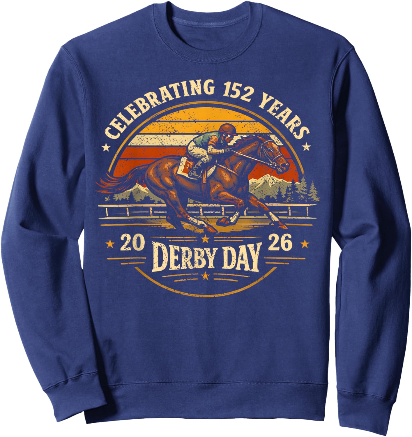 Celebrating 152 Years KY Derby Day Men Vintage Sweatshirt - Sweatshirt | Navy