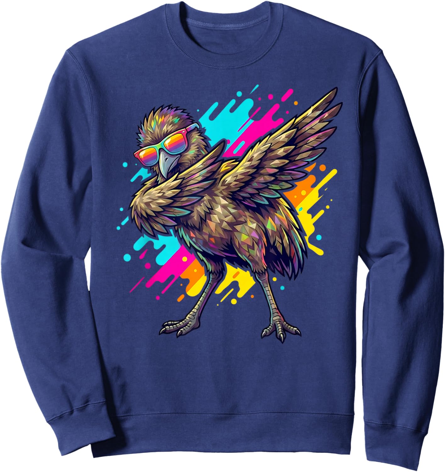 Dabbing Australian Emu Bird Graphic Kids Boys Emu Lovers Sweatshirt - Sweatshirt | Navy
