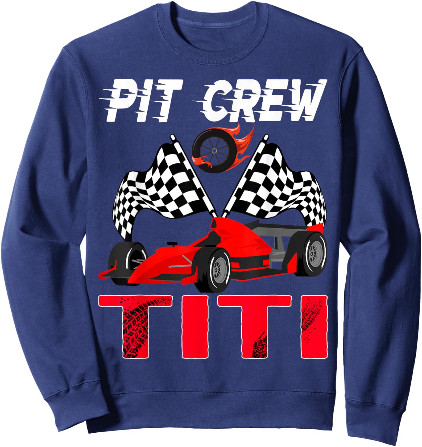 Pit Crew Titi Race Car Birthday Boy Racing Car Sweatshirt - Sweatshirt | Navy