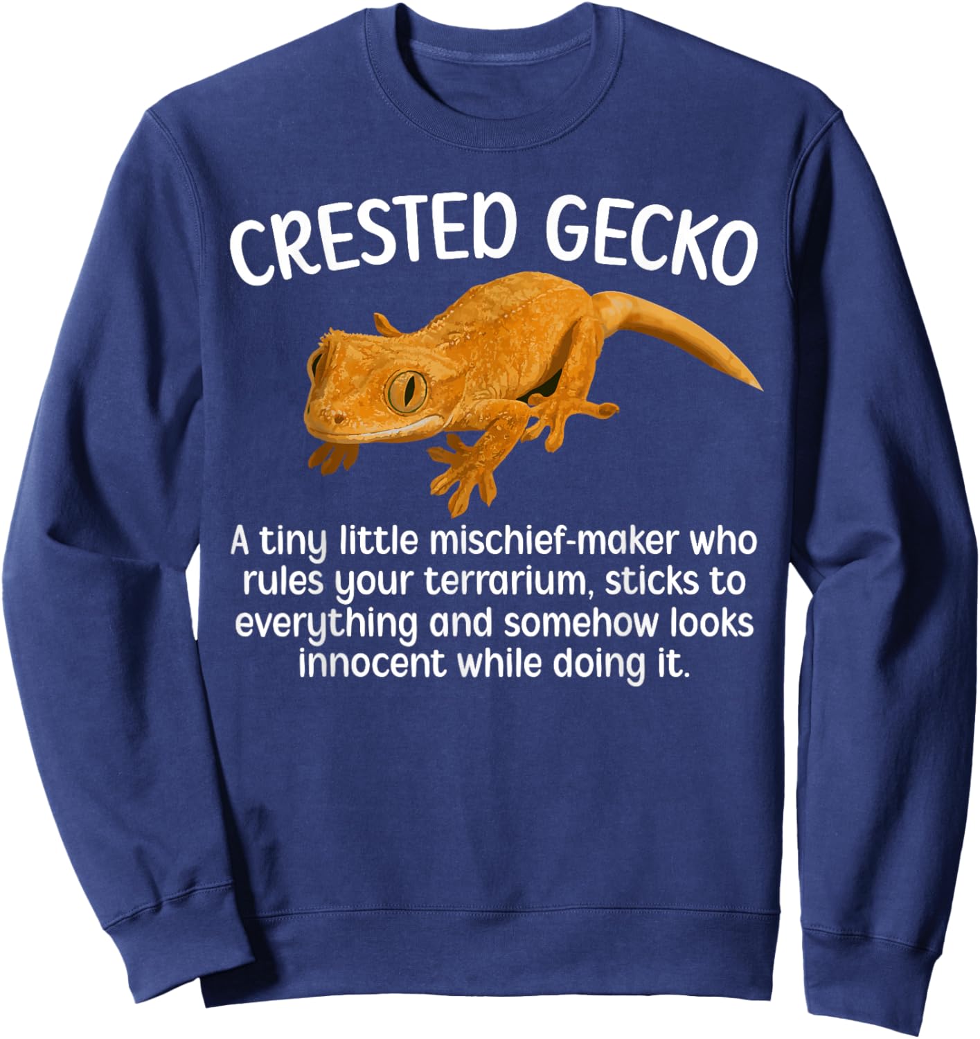 Crested Gecko Definition Crested Gecko Owner Crestie Lover Sweatshirt - Sweatshirt | Navy