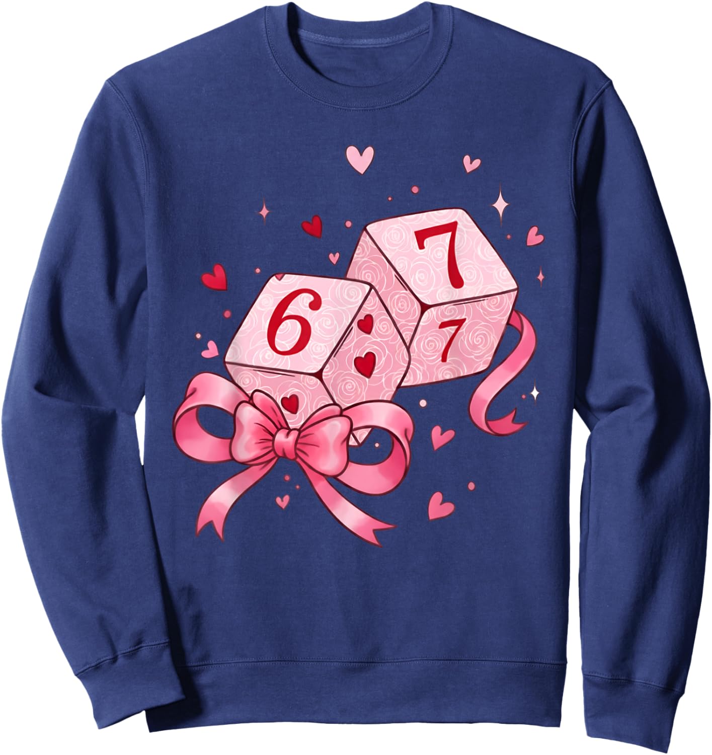 Preppy 67 Valentine Six Seven Dice 6 7 Men Women Kids Sweatshirt - Sweatshirt | Navy
