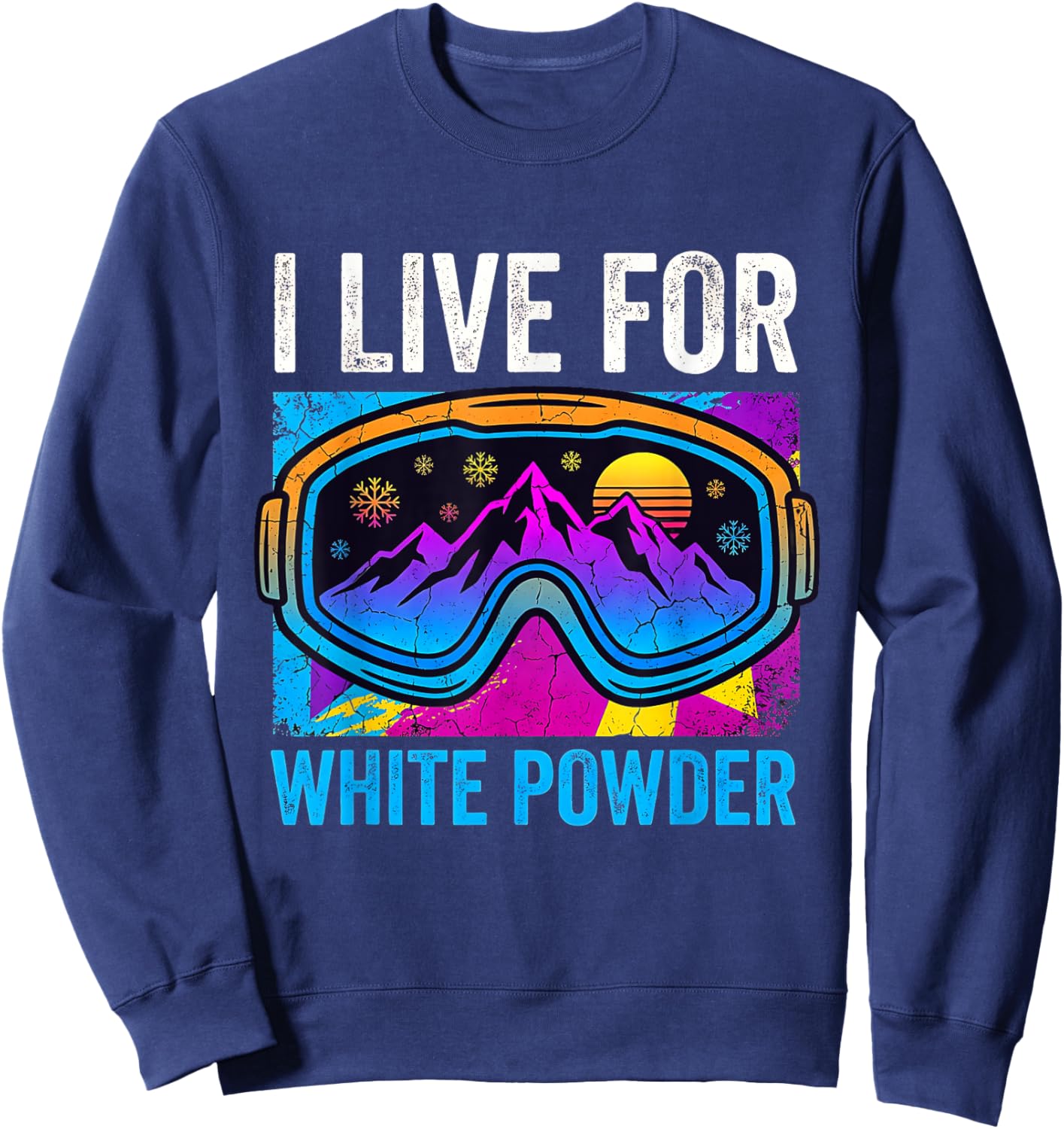 Retro Ski Snowboard Men Women Vintage 80s 90s Skiing Outfit Sweatshirt - Sweatshirt | Navy