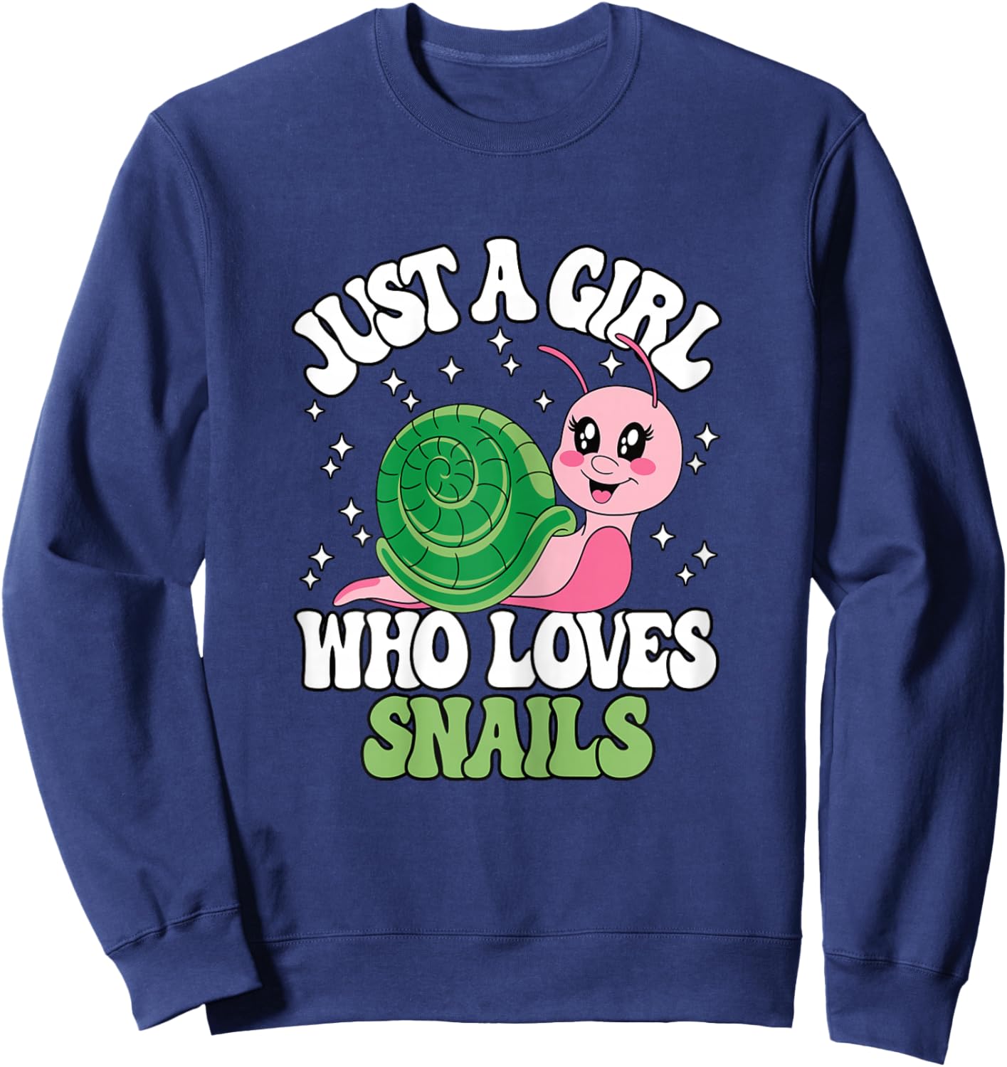 Just A Girl Who Loves Snails Cute Animal Girls Kids Sweatshirt - Sweatshirt | Navy