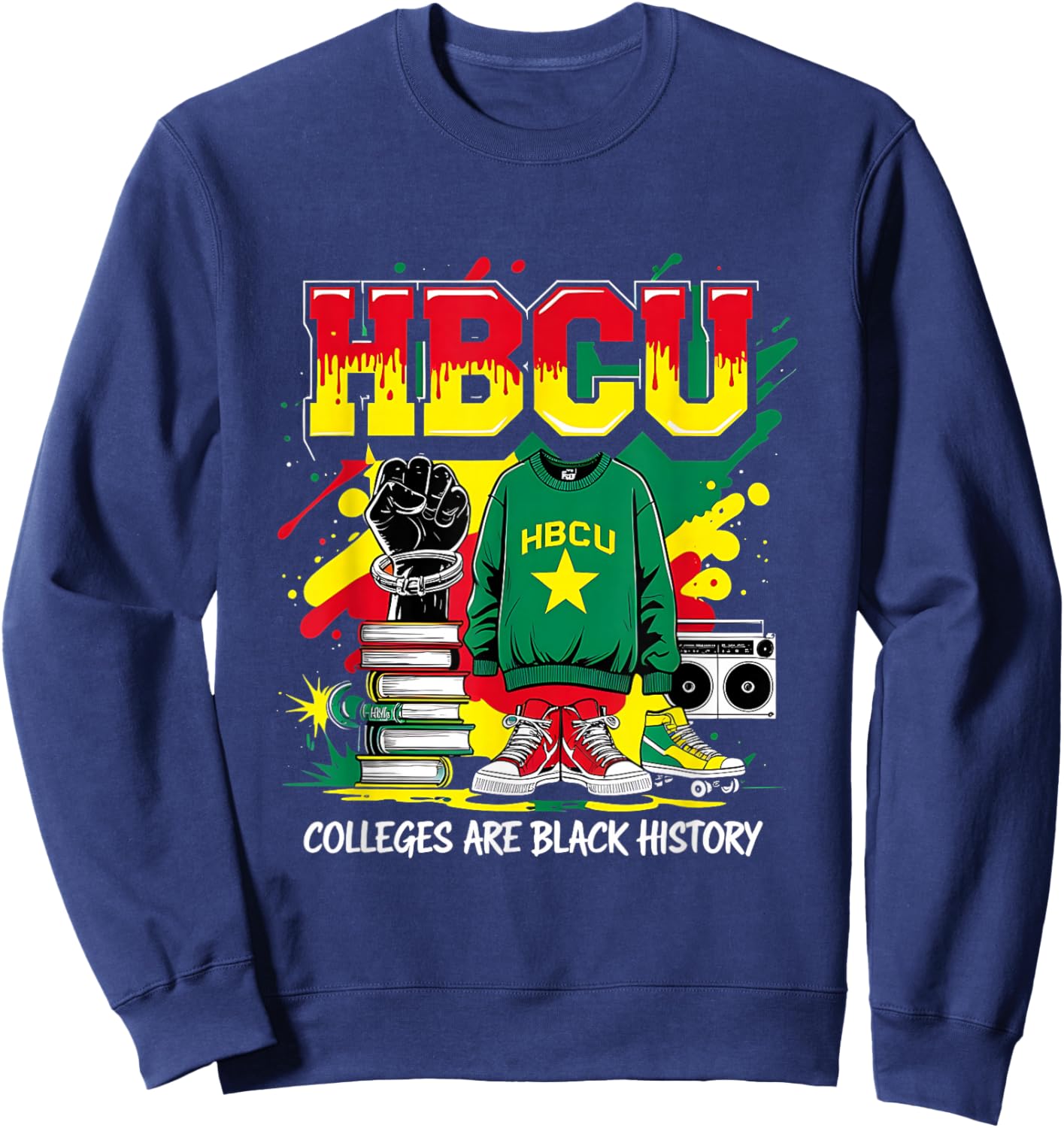 African American HBCU Colleges Black History Students Sweatshirt - Sweatshirt | Navy